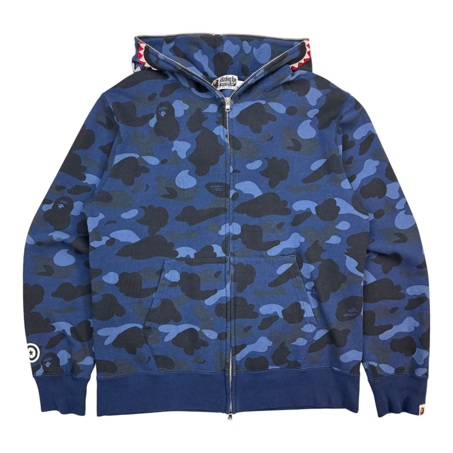 Bape Colour Camo 2nd Shark Hoodie Blue