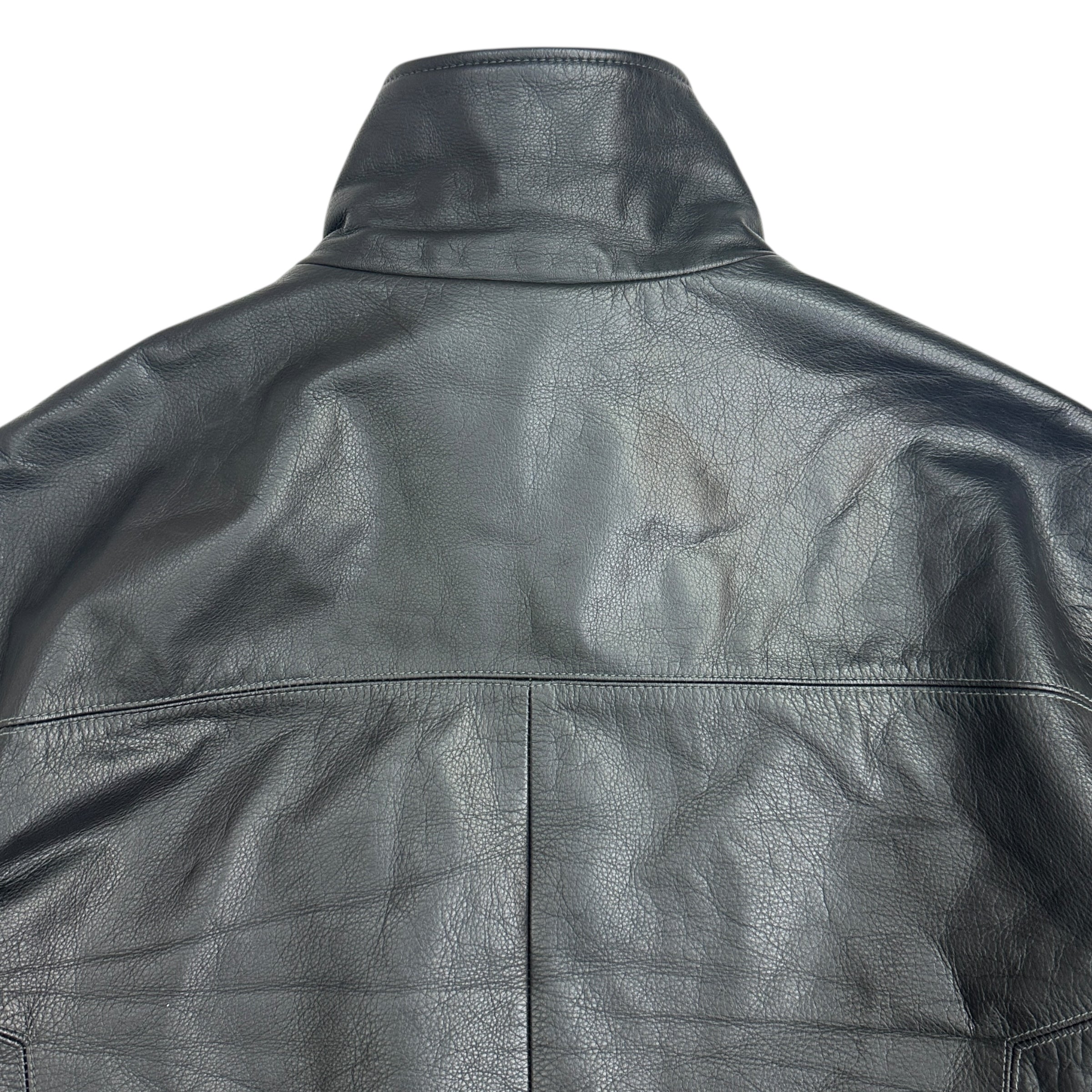 Vintage Britches Leather Bomber Jacket Black