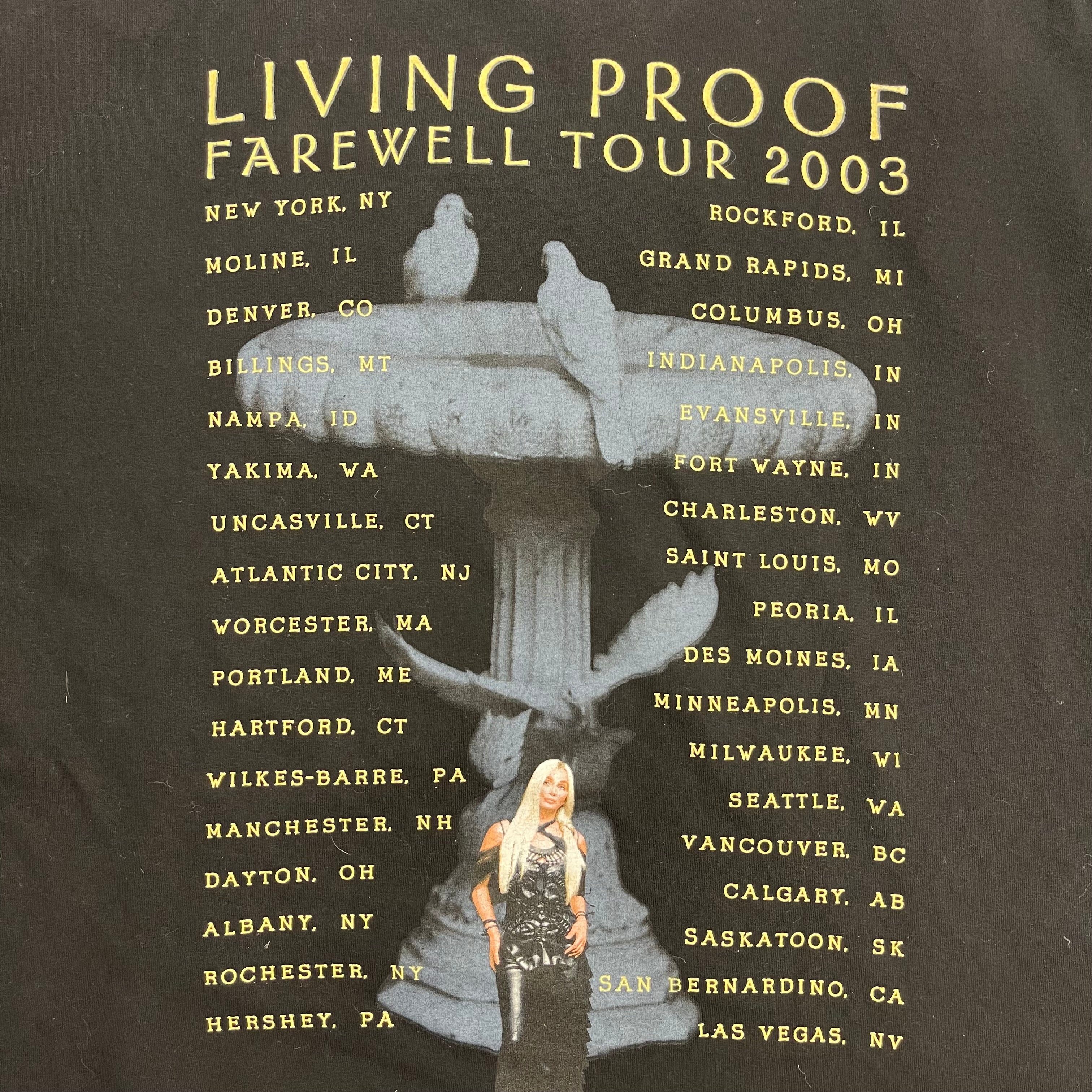 2003 Cher Living Proof Farewell Tour T-Shirt