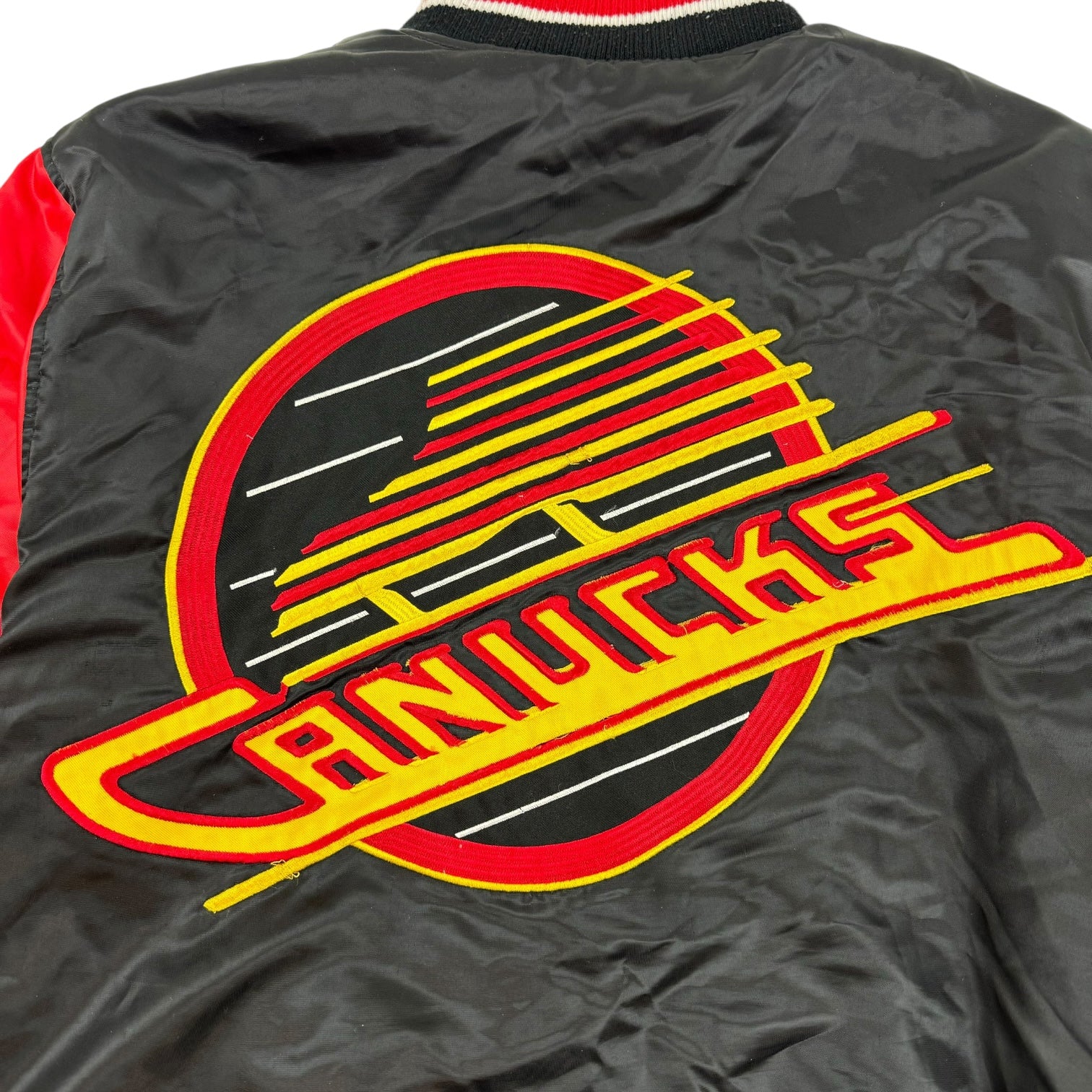 Vintage Reversible Vancouver Canucks Logo Varsity Jacket Black