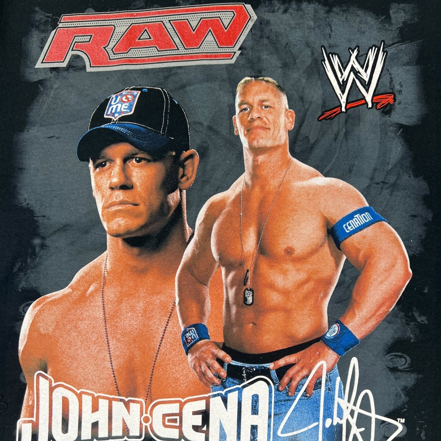 Vintage WWE Raw John Cena T-Shirt Black