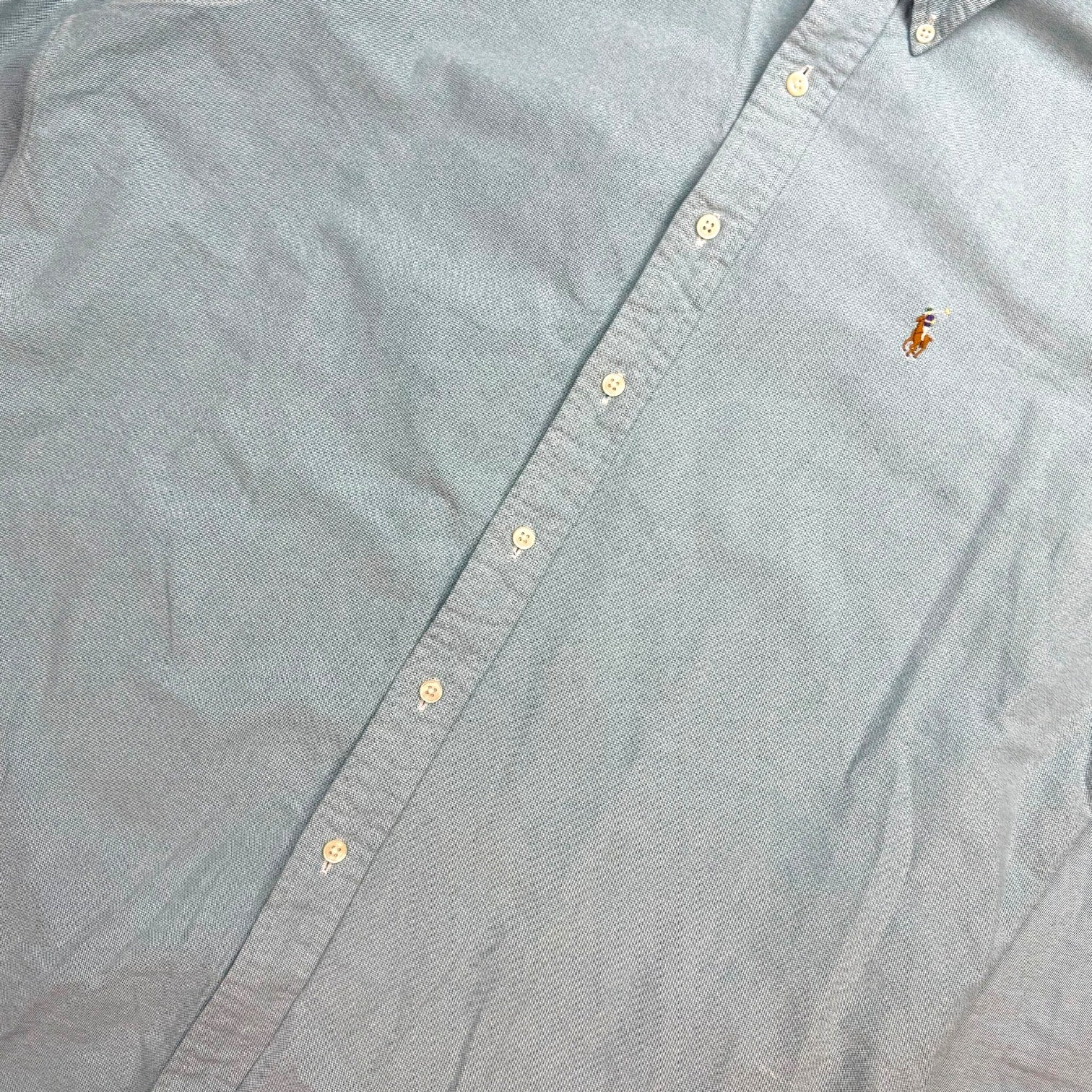 Vintage Ralph Lauren Polo Button Up Shirt Light Blue