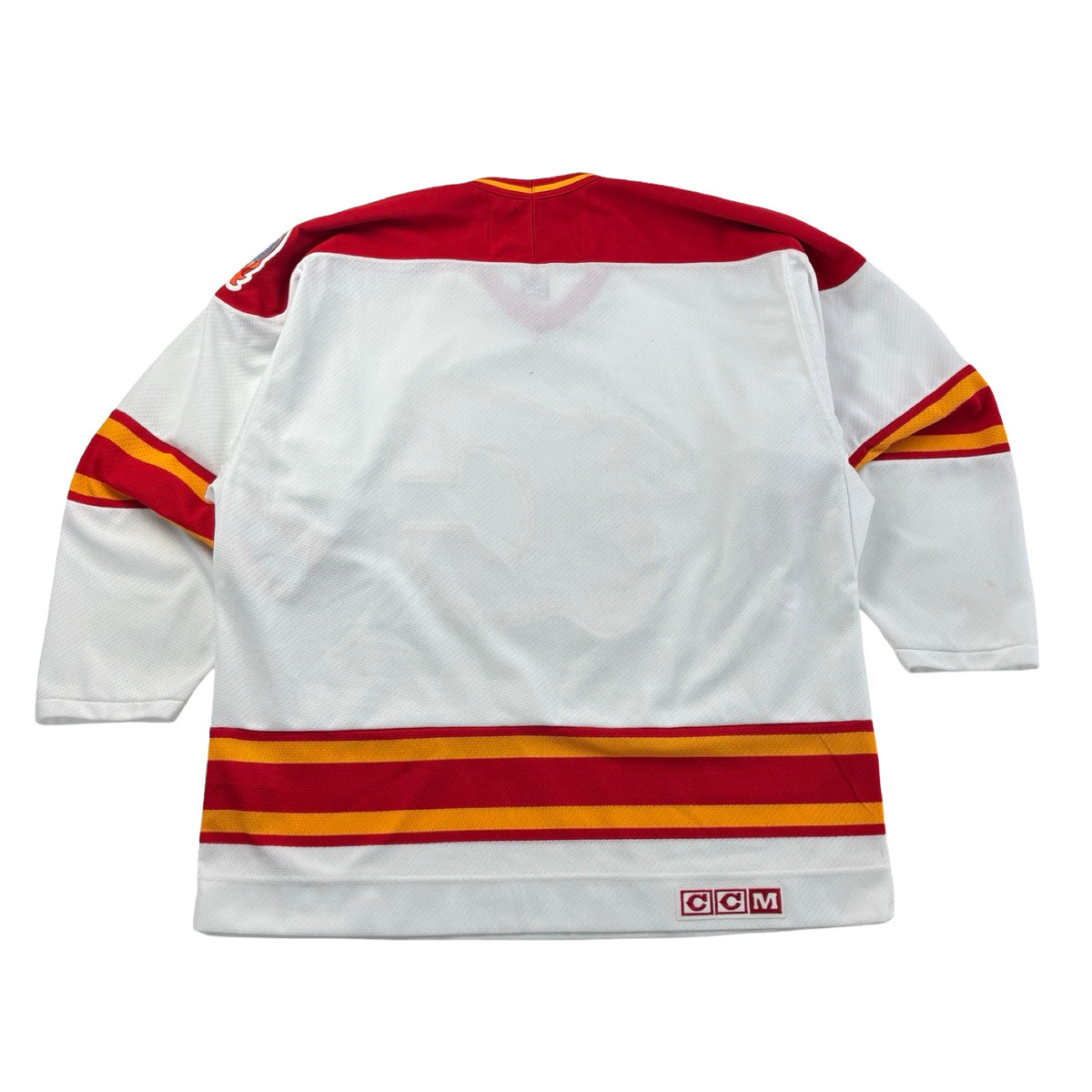 Vintage CCM Calgary Flames 89’ Stanley Cup Patched NHL Home Jersey