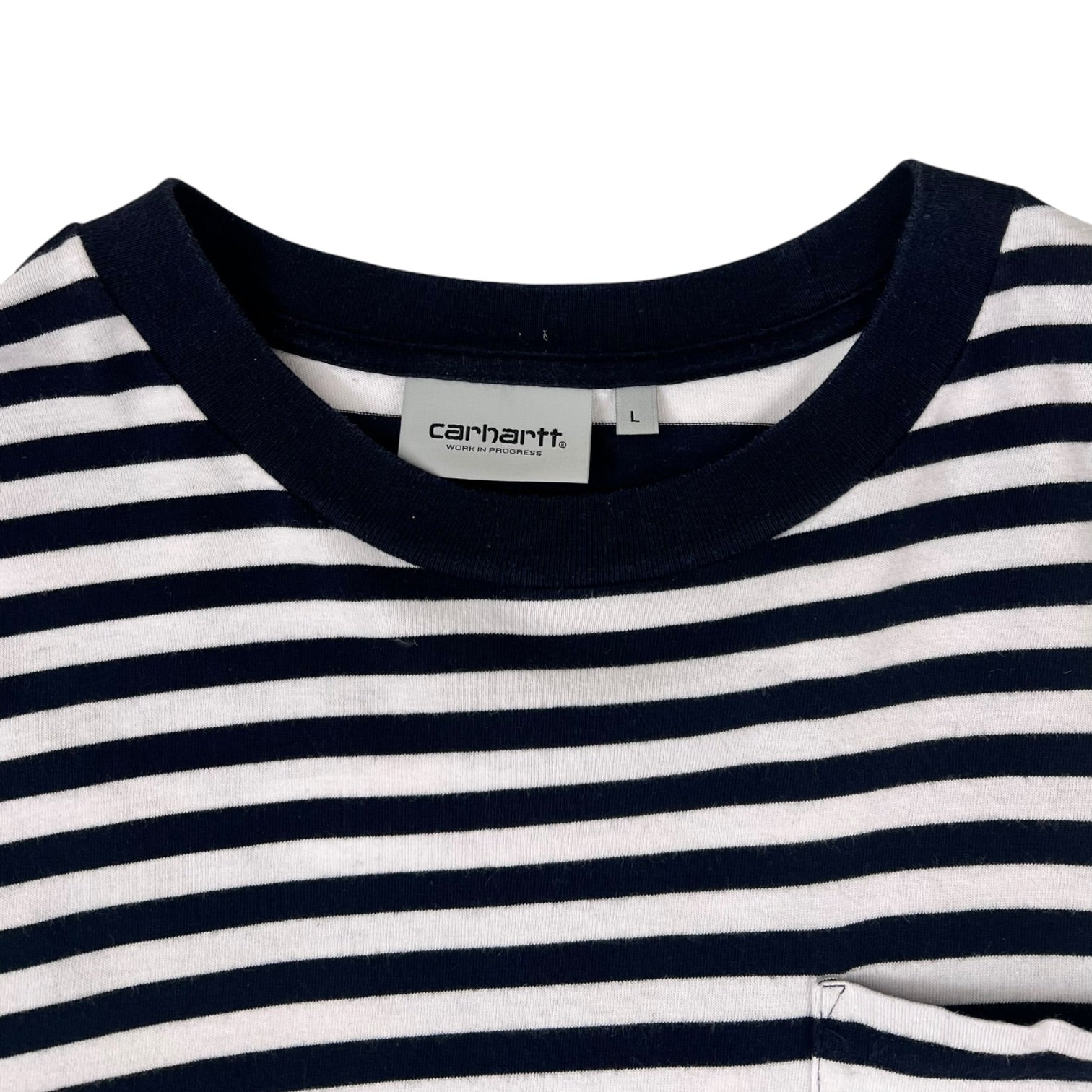 Carhartt WIP Long Sleeve Scotty Pocket T-Shirt Navy White