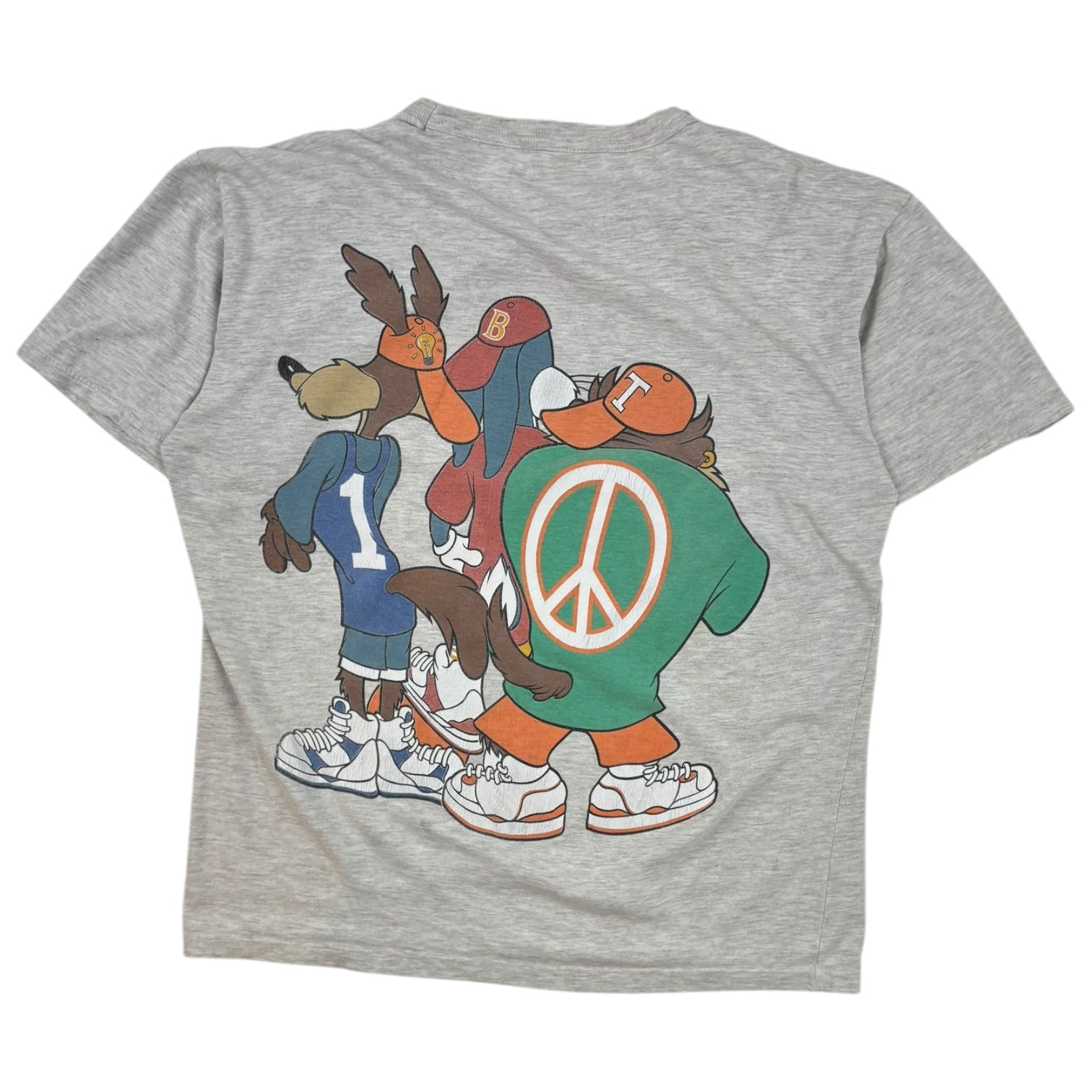 Vintage 1993 Looney Tunes Basketball Team T-Shirt Grey