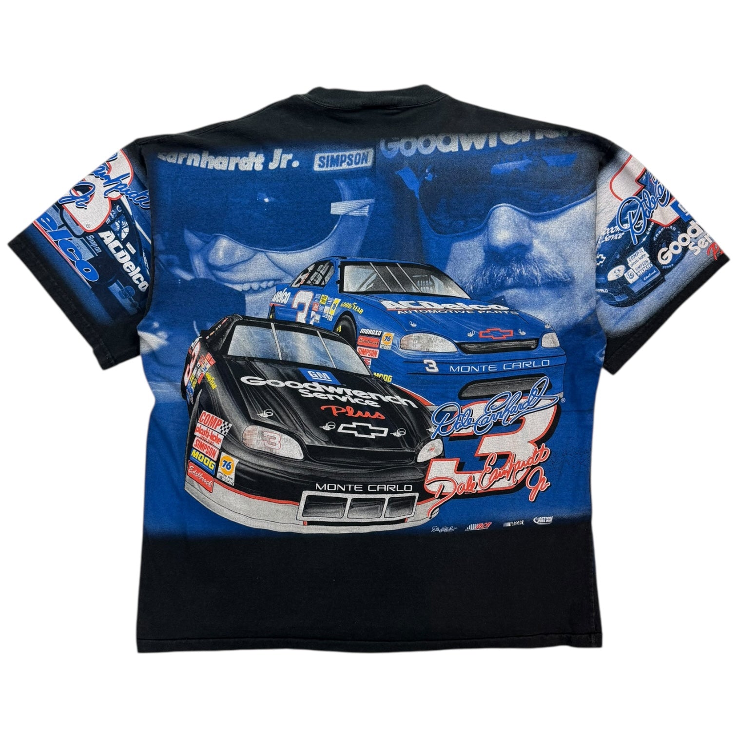 Vintage Dale Earnhardt/ Dale Jr. Two Faces AOP Tee Black