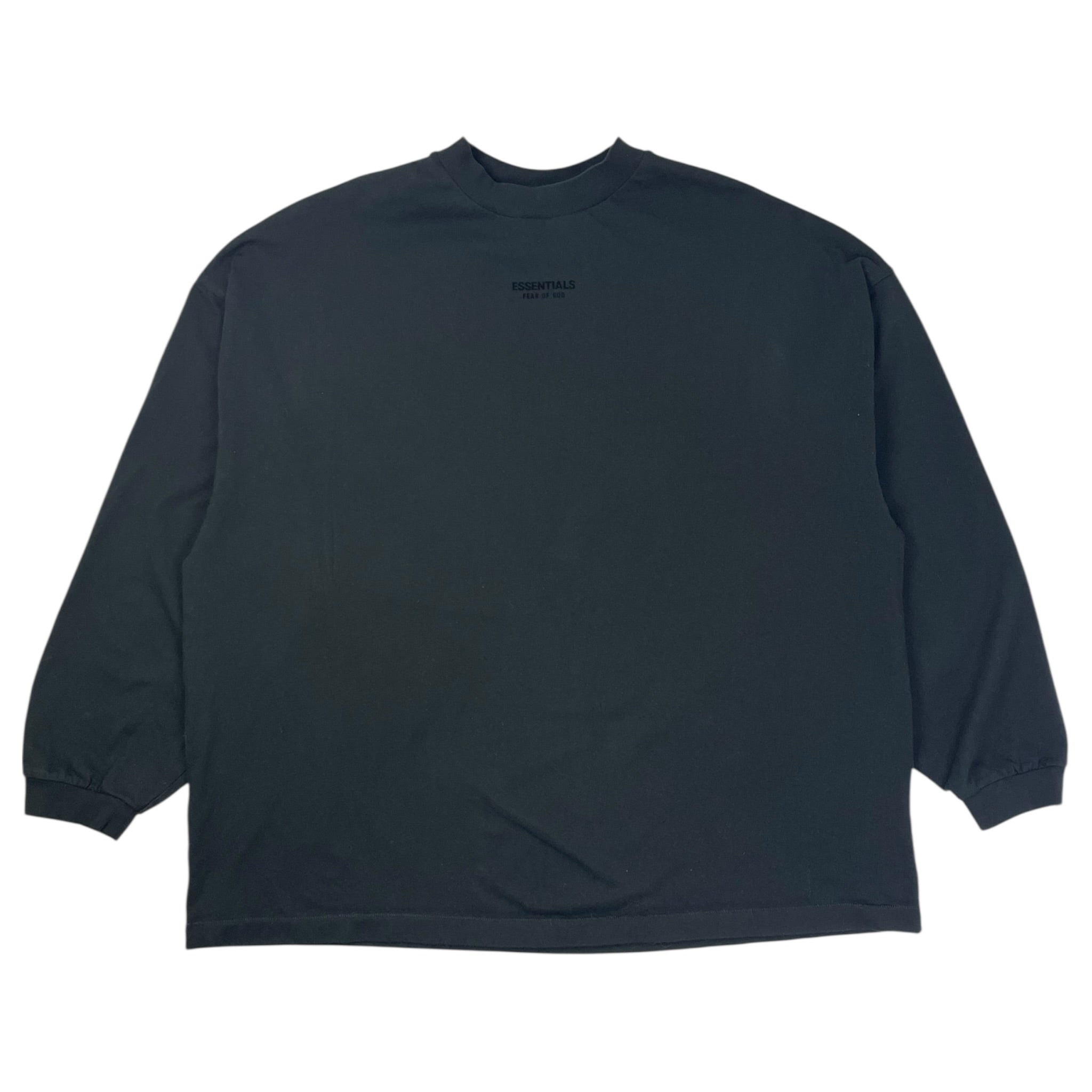Fear Of God Essentials Center Logo Long Sleeve T-Shirt Black