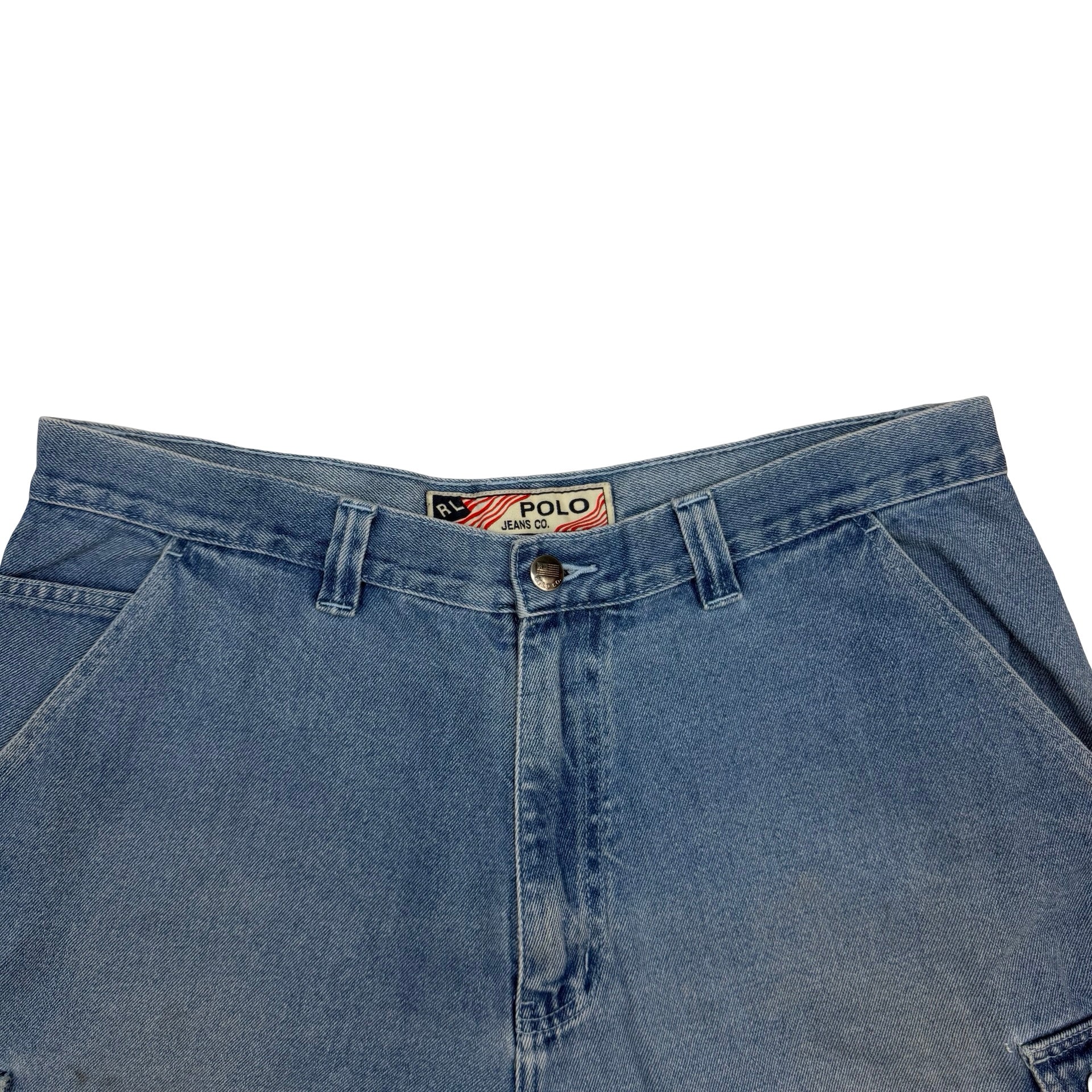 Vintage Polo Ralph Lauren Jeans Flag Denim Shorts Blue