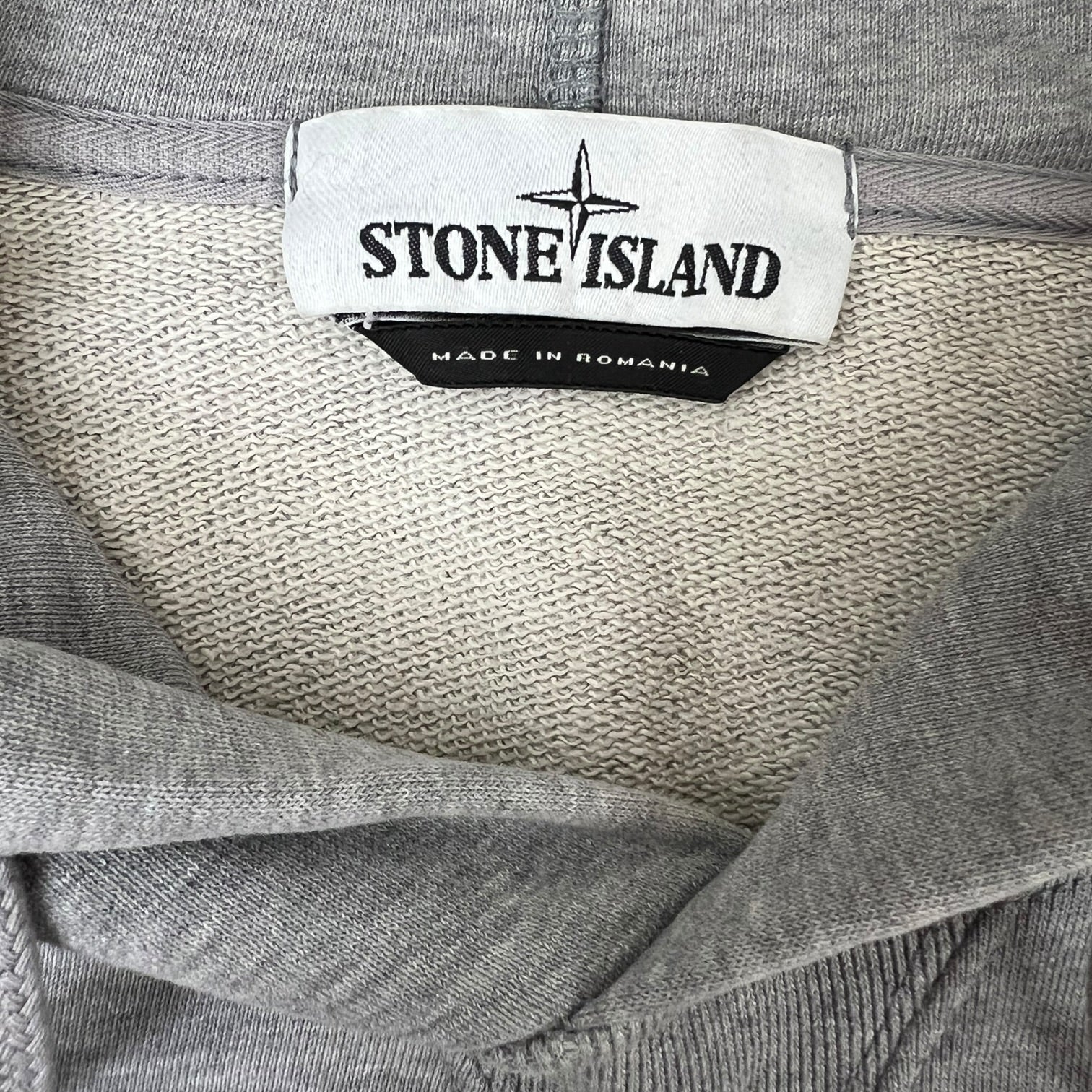 Stone Island Logo-Patch Hoodie Cotton Grey
