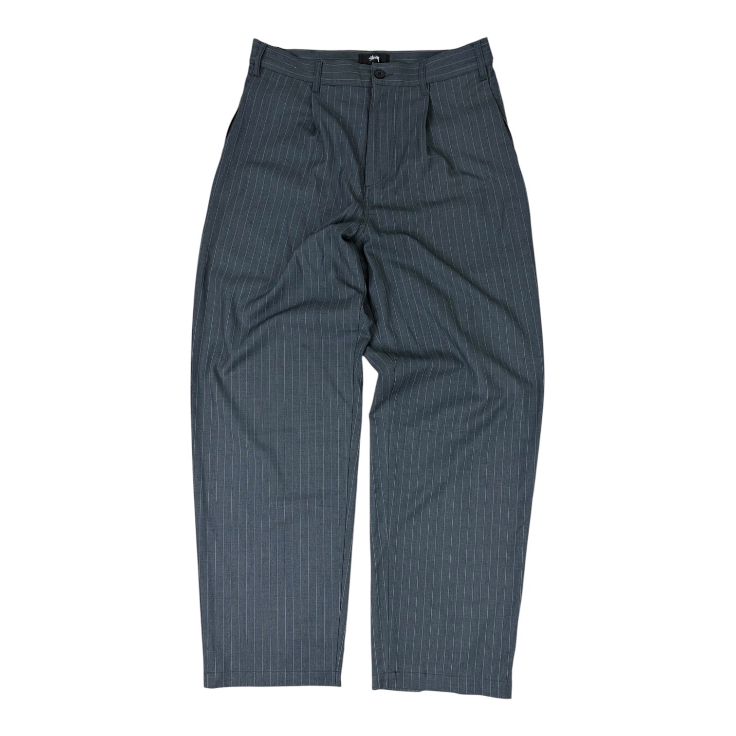 Stussy Striped Volume Pleated Trousers Grey/White
