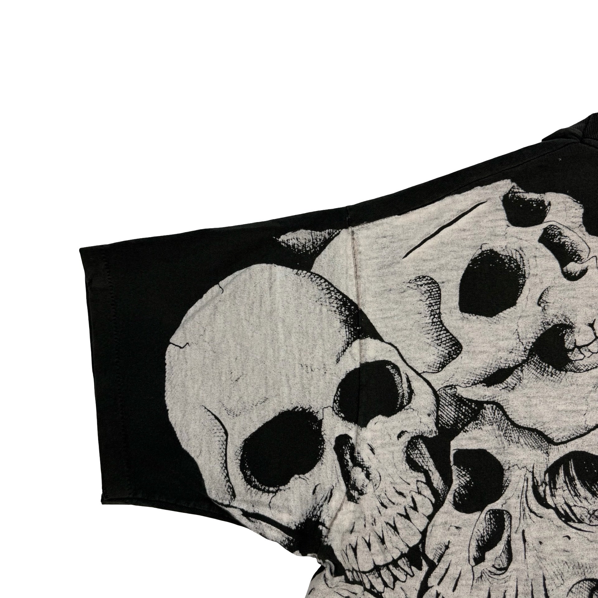 1992 Jarvis Ace All Over Print Skulls Tee Black/White