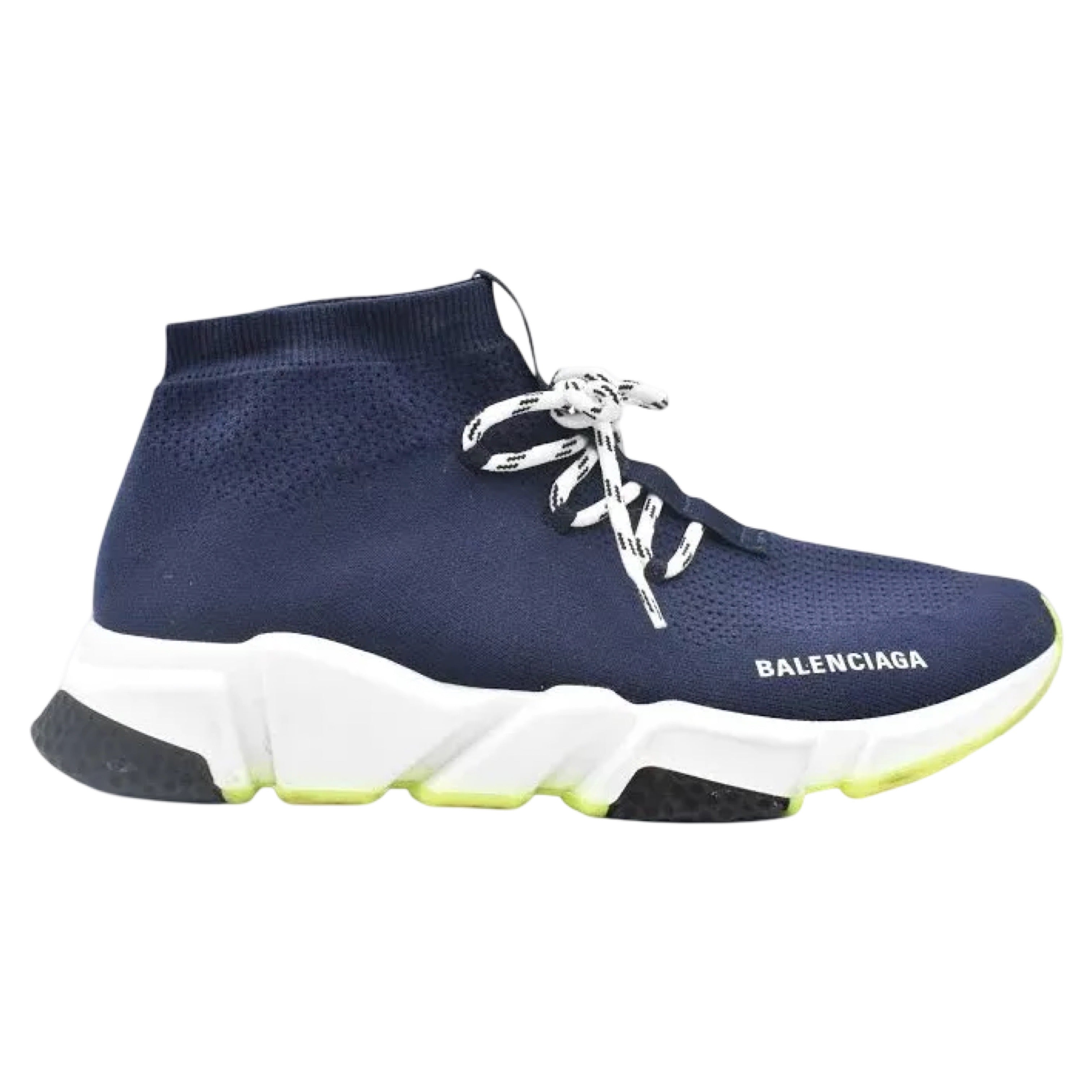 Balenciaga Speed Trainer Lace Mid Blue Marine (Used)