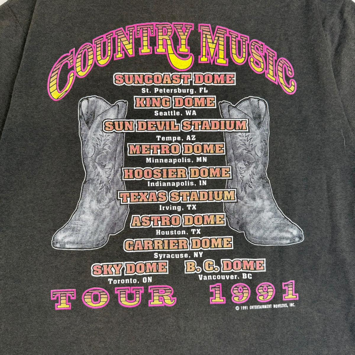 1991 The Worlds Biggest Country Music Tour Tee Black