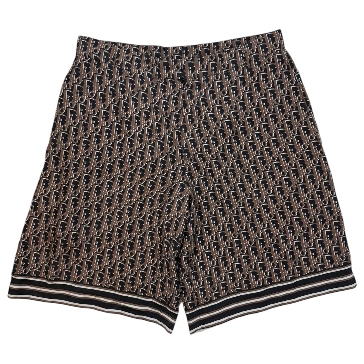 Dior Monogram Silk Shorts Brown