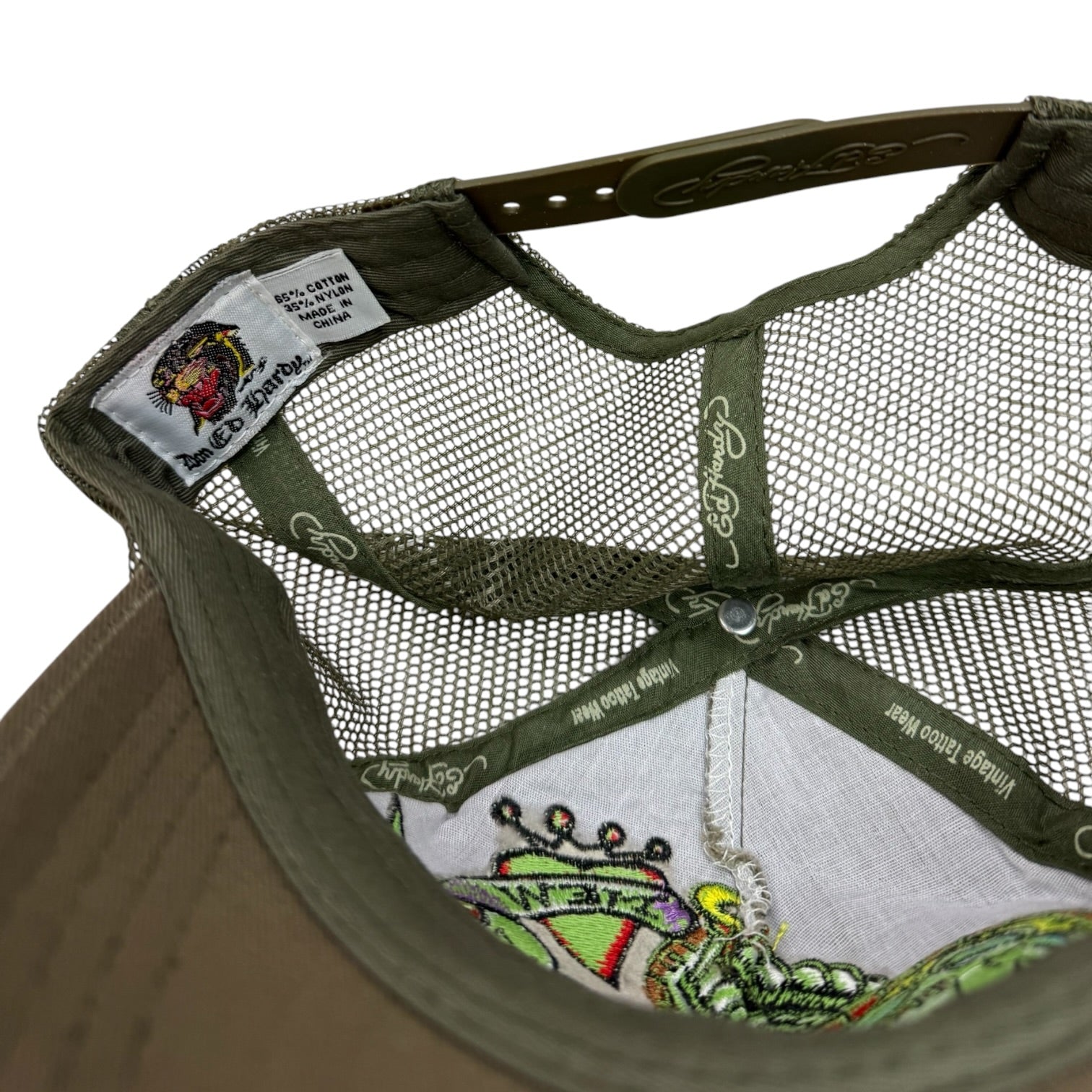 Vintage Ed Hardy Trucker Hat Olive