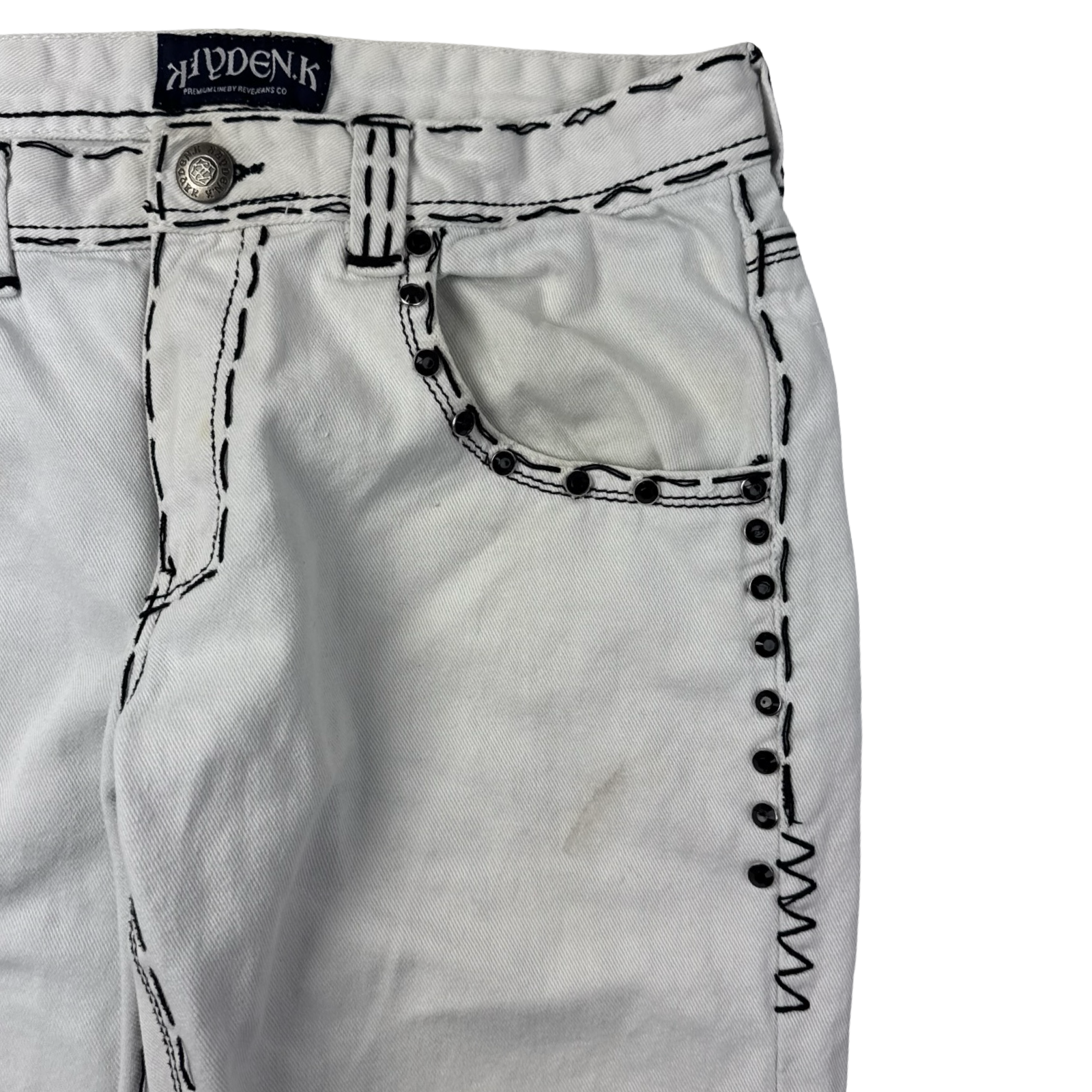 Vintage Y2K Reve Jeans. Contrast Gothic Denim Bottoms White
