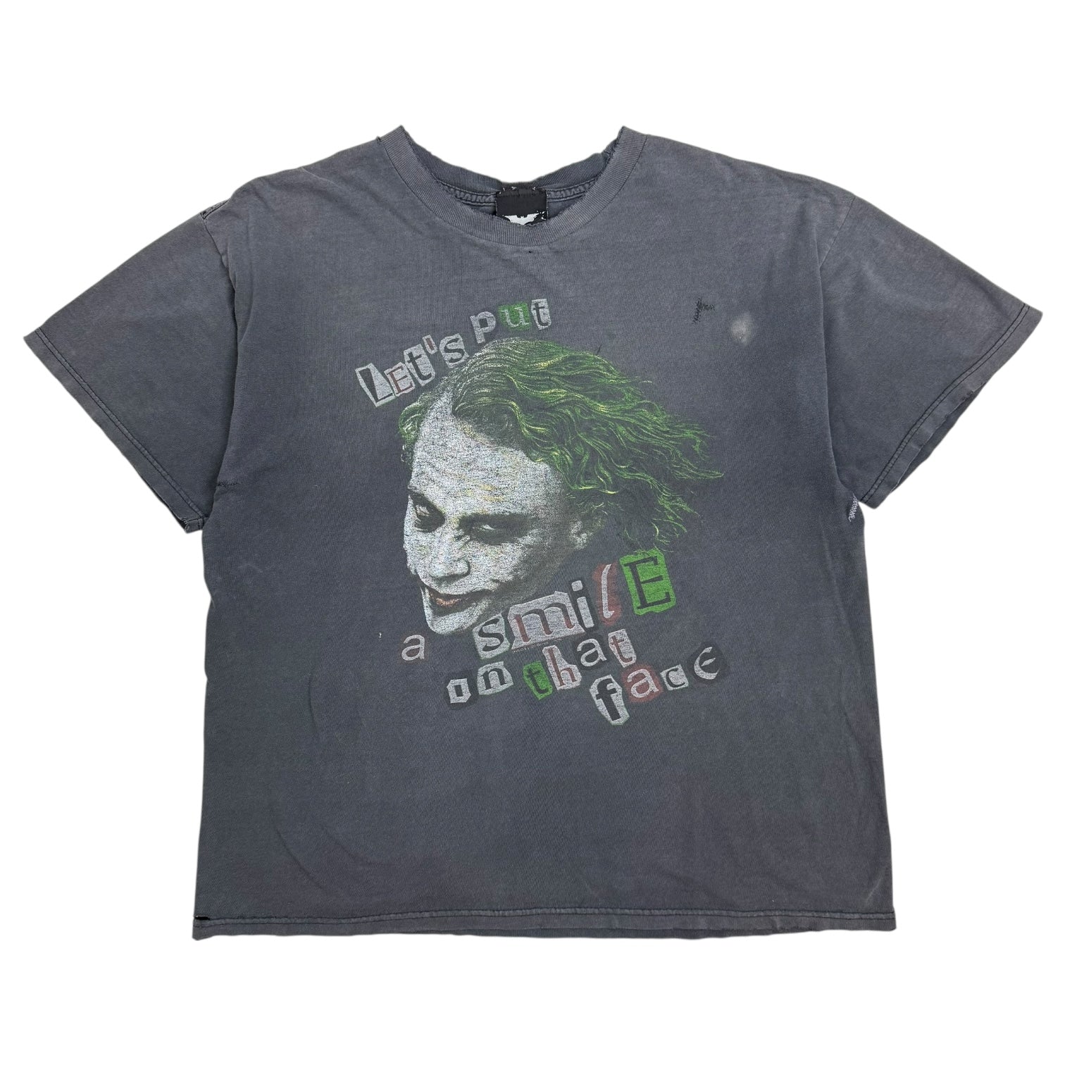 Vintage The Dark Knight Joker Tee Faded Grey
