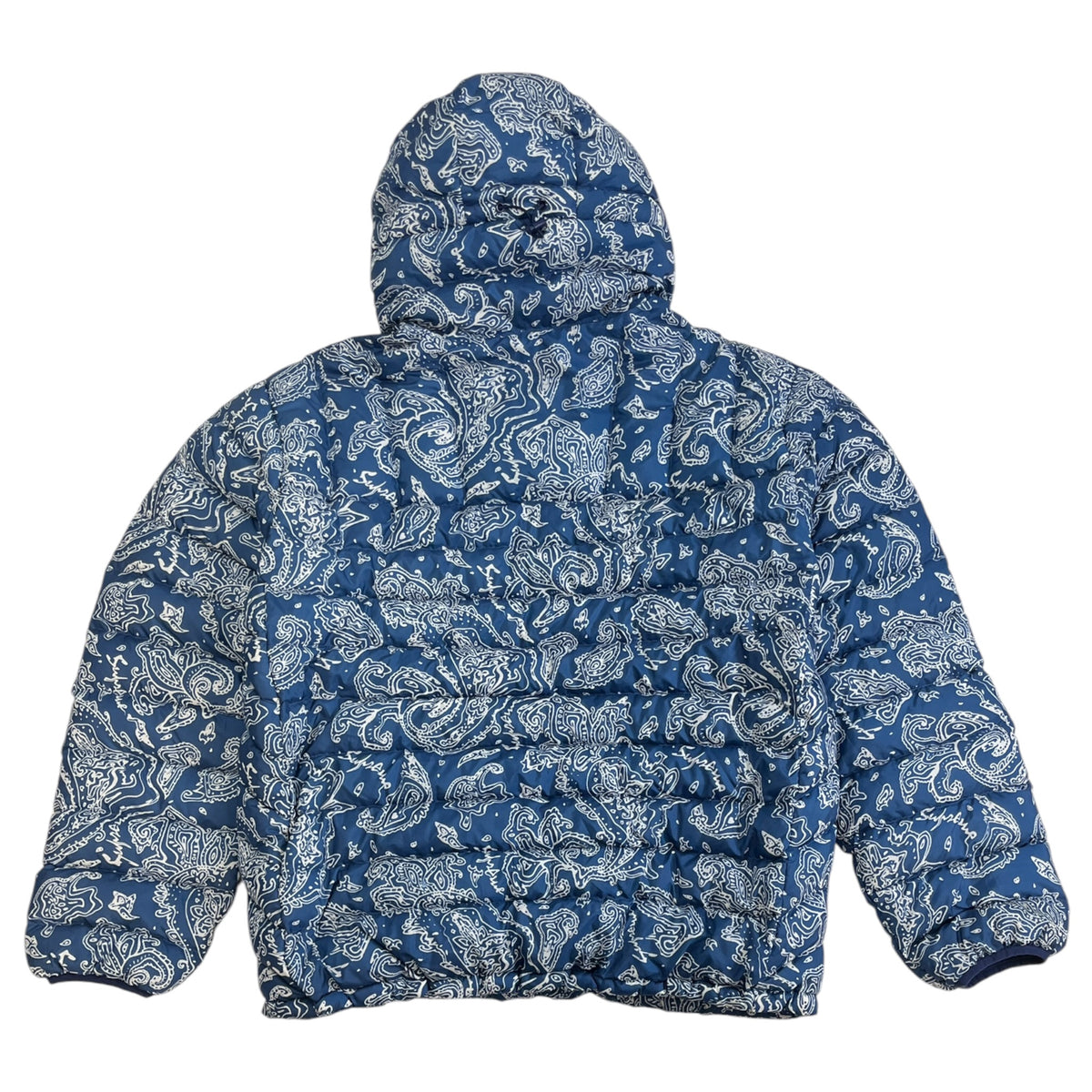 Supreme Micro Down Half Zip Hooded Pullover - Blue Paisley