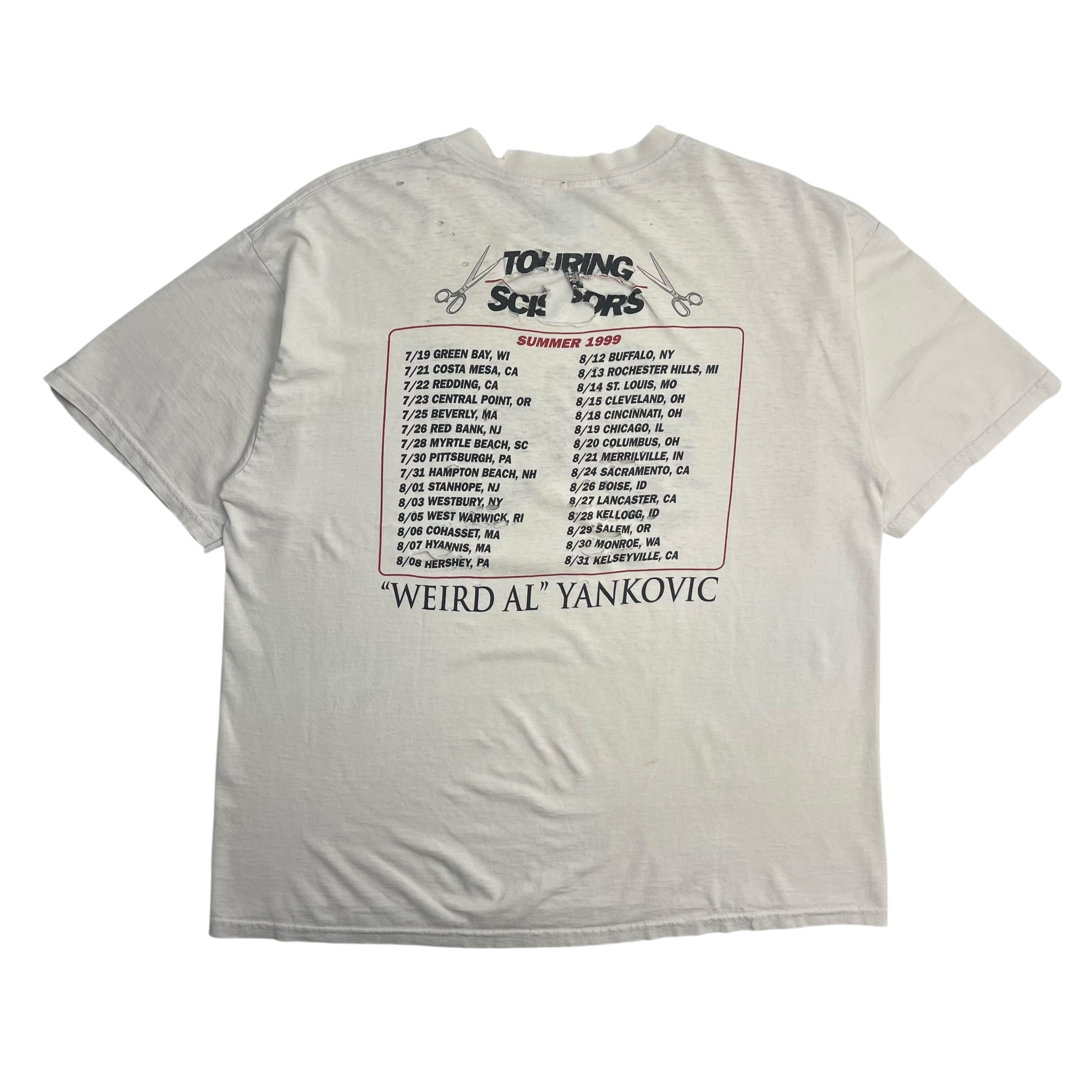 1999 Weird Al "Touring With Scissors" T-Shirt White