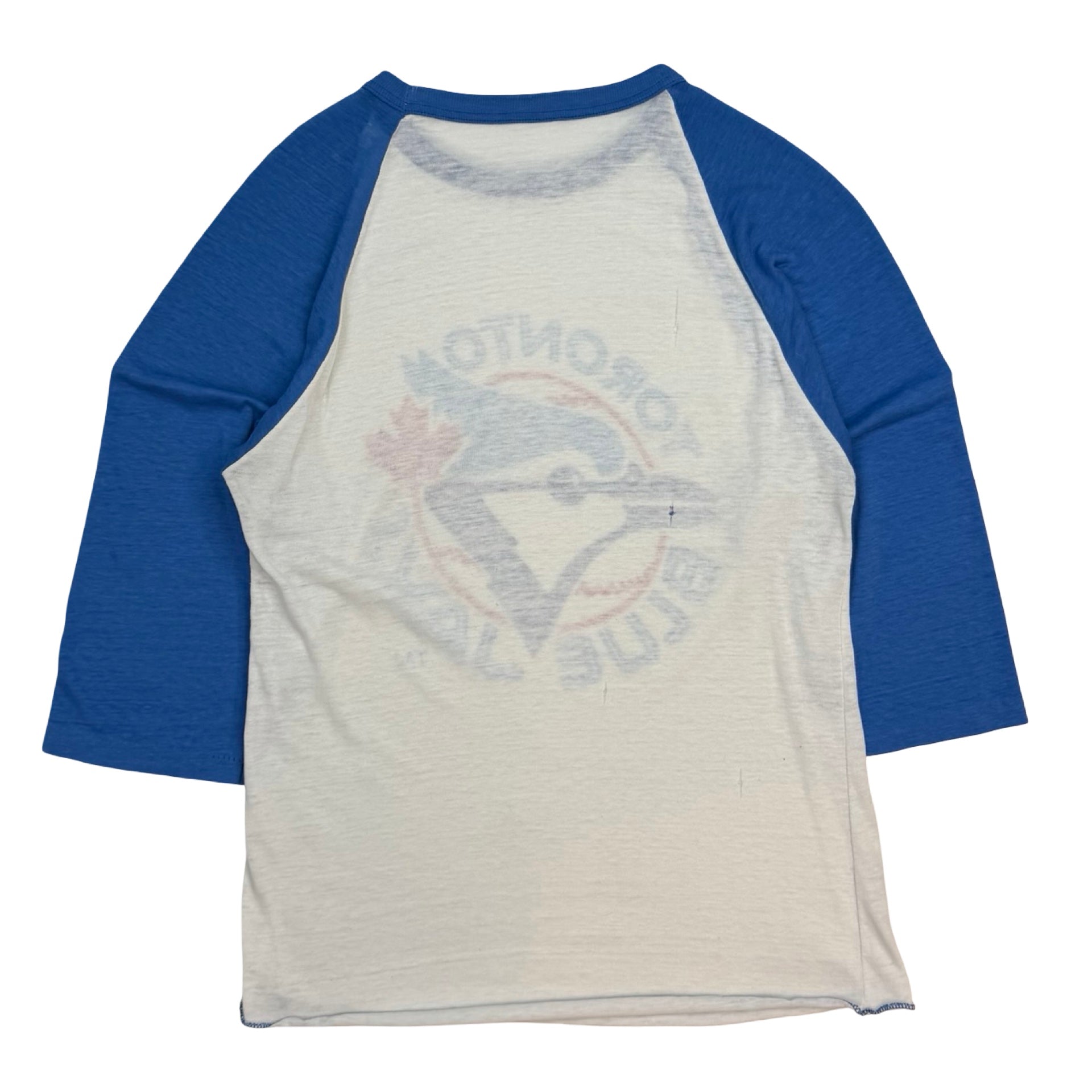 Vintage Toronto Blue Jays Raglan 3/4 Sleeve Baseball Shirt White/Blue