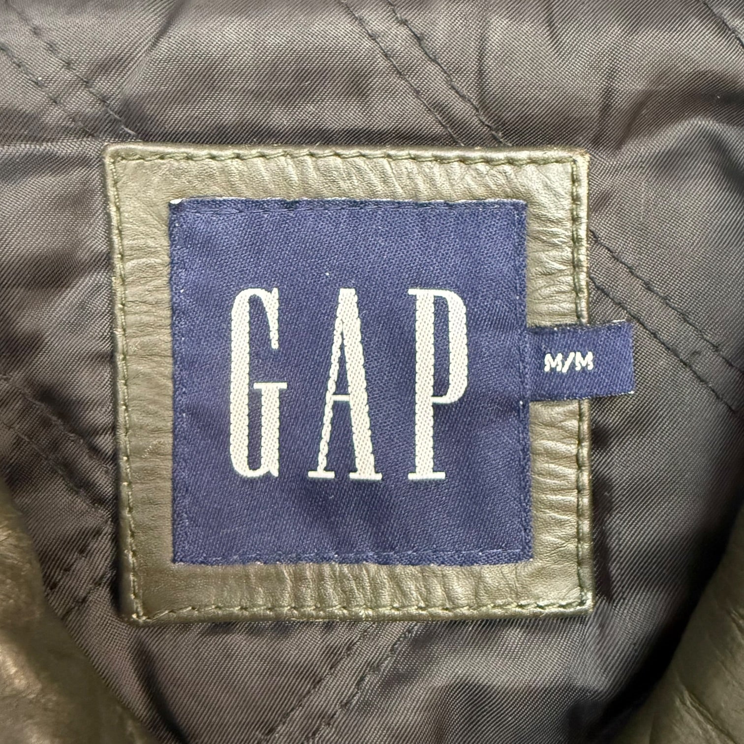 Vintage GAP Leather Jacket Dark Green