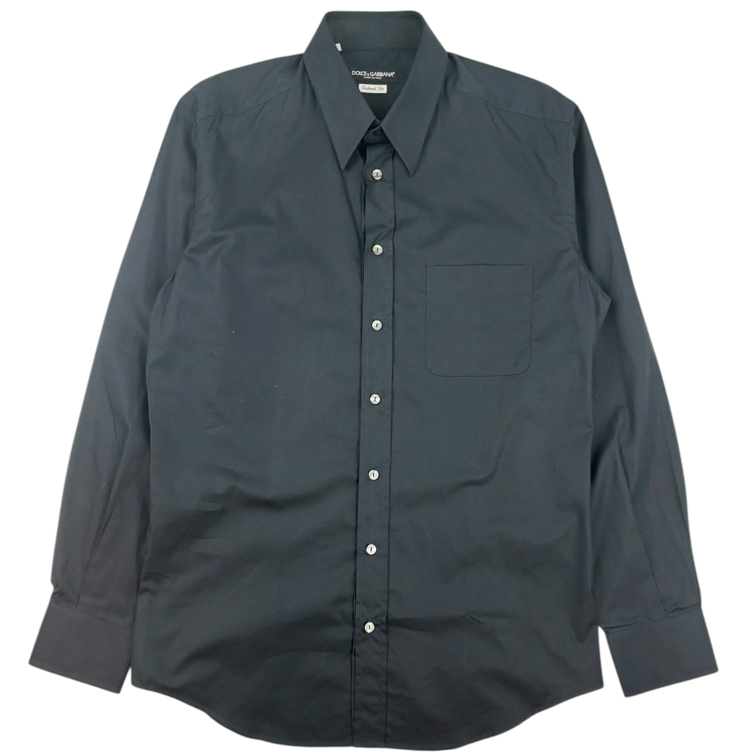 Dolce & Gabbana Button-Up Dress Shirt Black