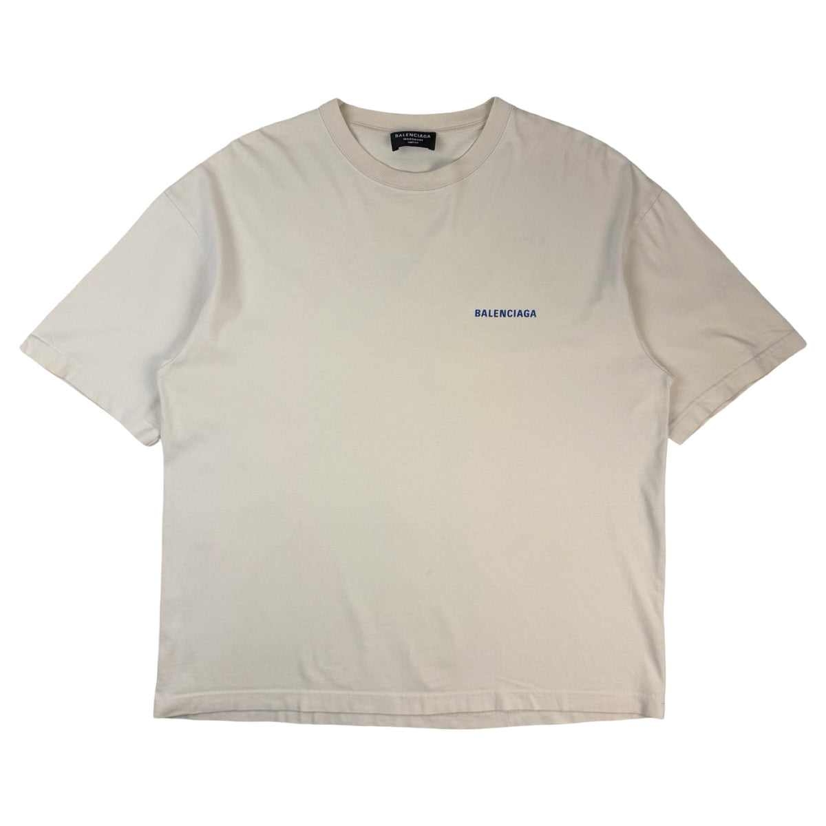 Balenciaga Badge Logo T-Shirt Chalky White