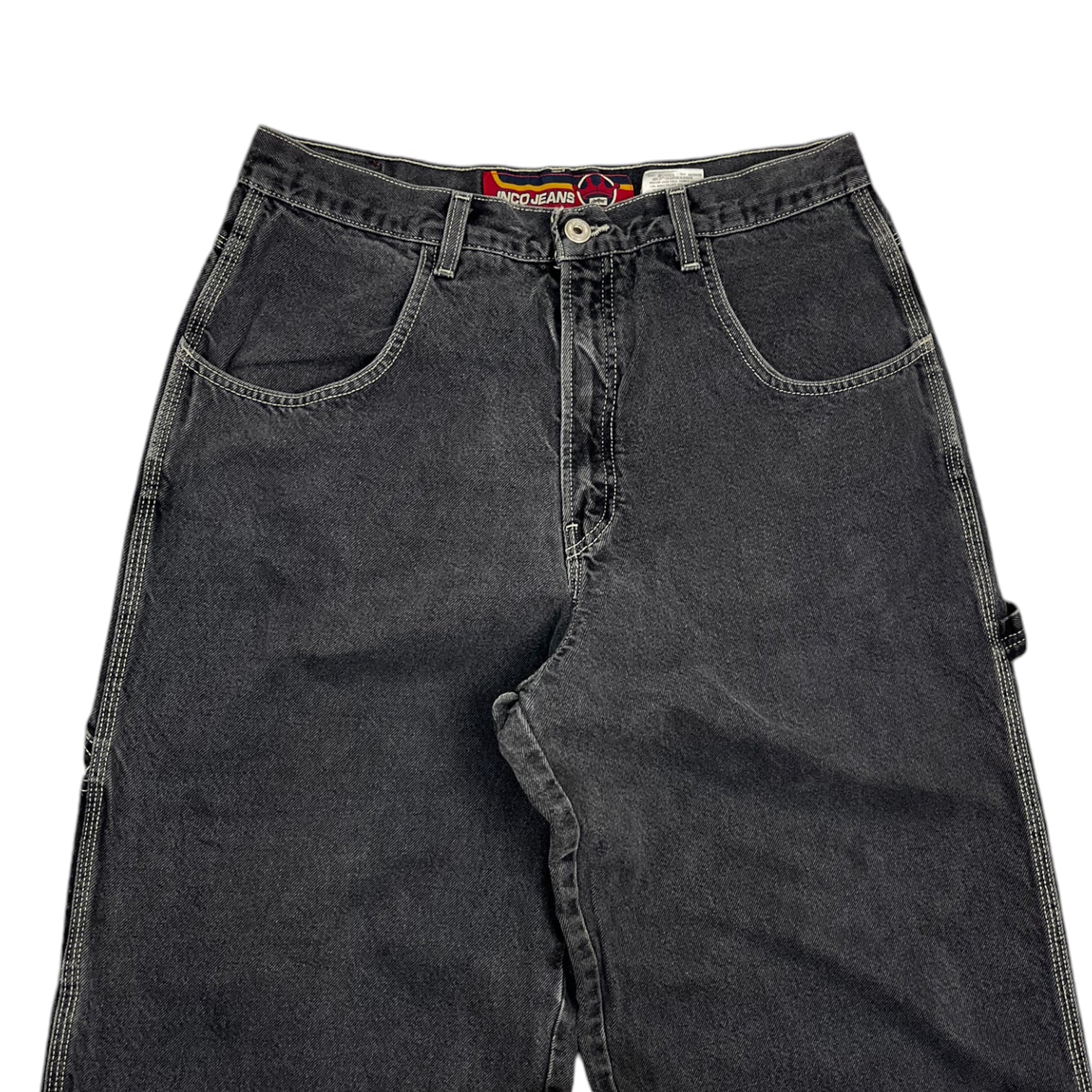 Vintage Y2K JNCO Red Crown Jeans Black