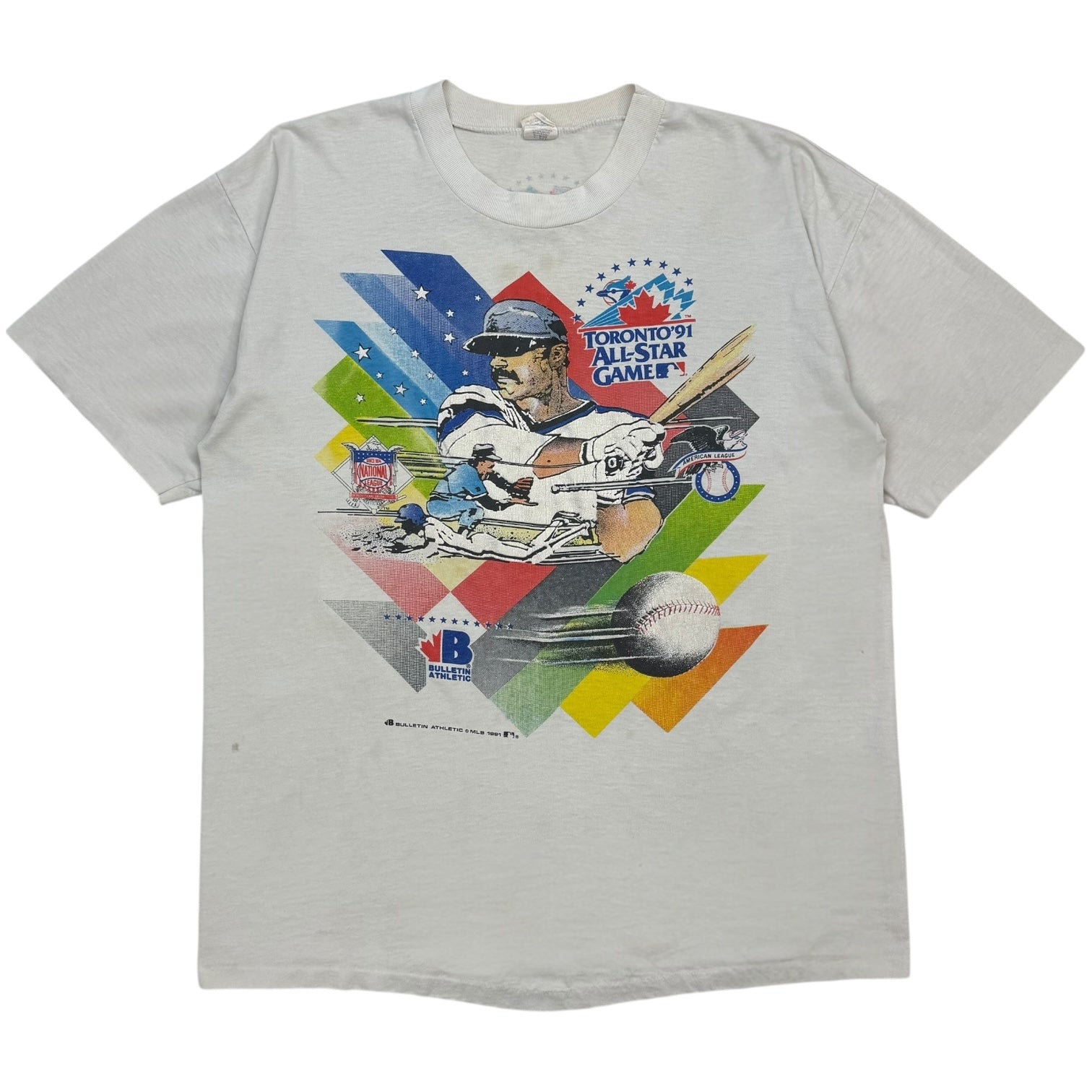 1991 Bulletin MLB Toronto All Star Game Tee White