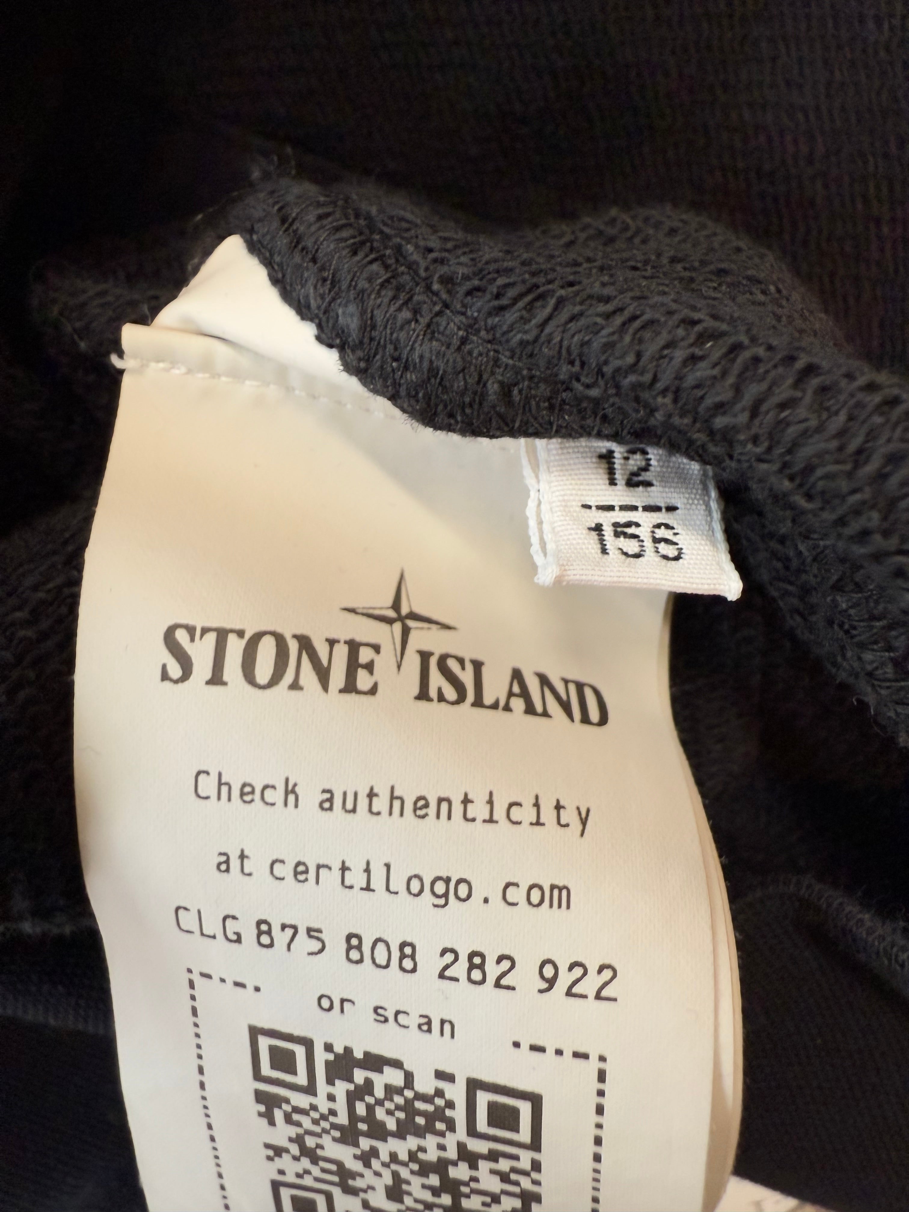 Stone Island Junior Patch Zip Up Sweater Black