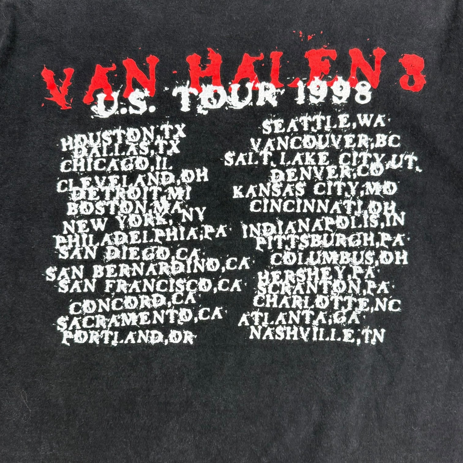 1998 Van Halen 3 U.S. Tour Tee Black