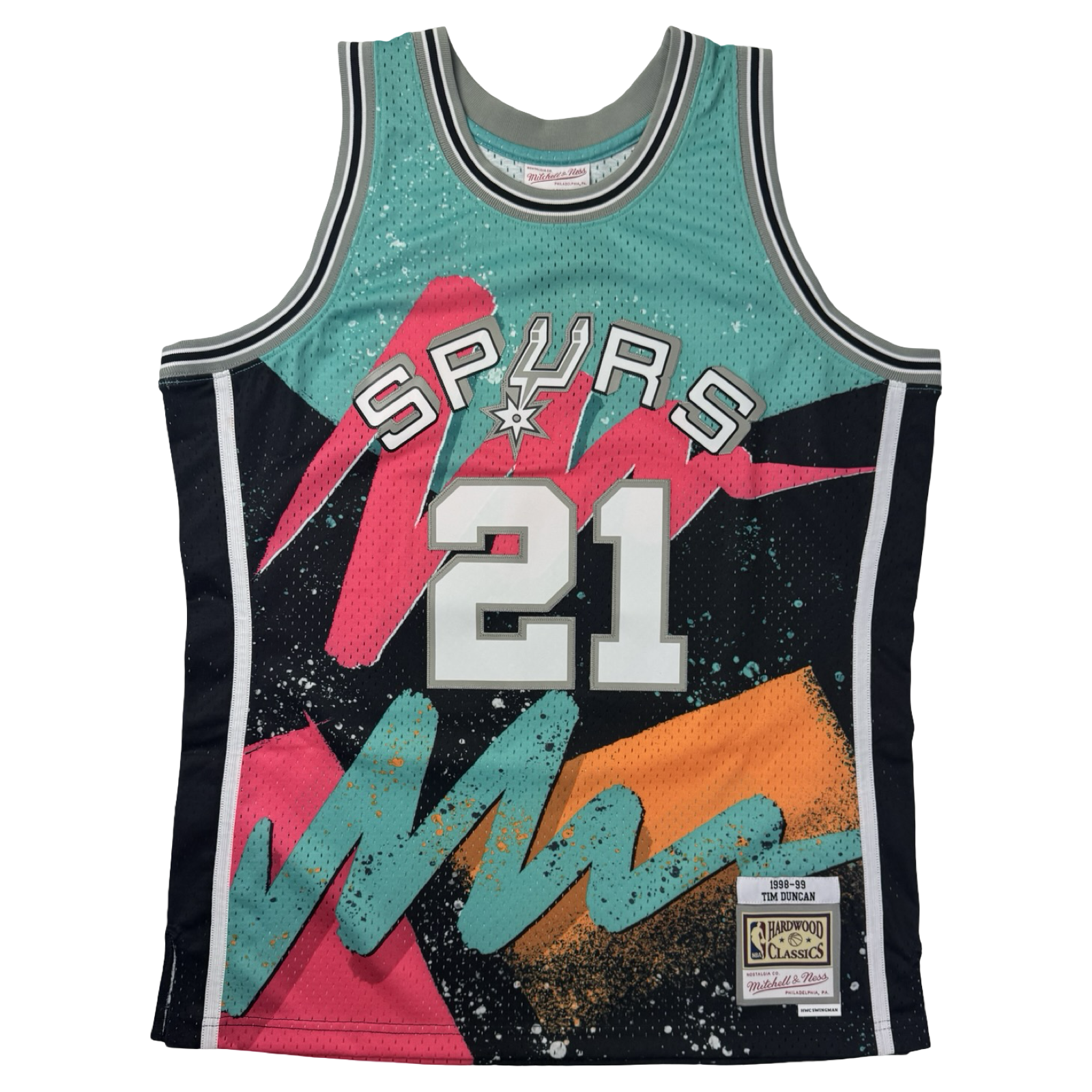Mitchell & Ness Tim Duncan San Antonio Spurs 1998 Hyper Hoops Jersey