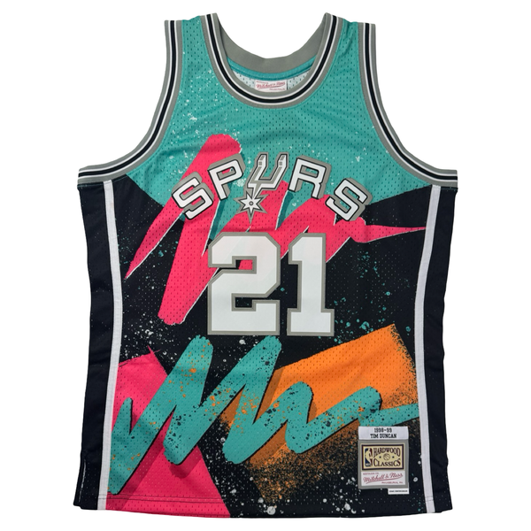 Mitchell & Ness Tim Duncan San Antonio Spurs 1998 Hyper Hoops Jersey