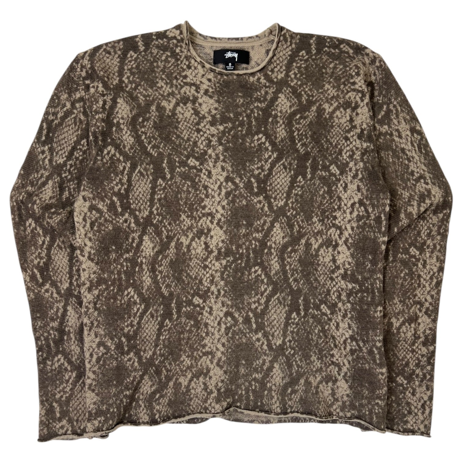 (W) Stussy Python Knit Sweatshirt Khaki