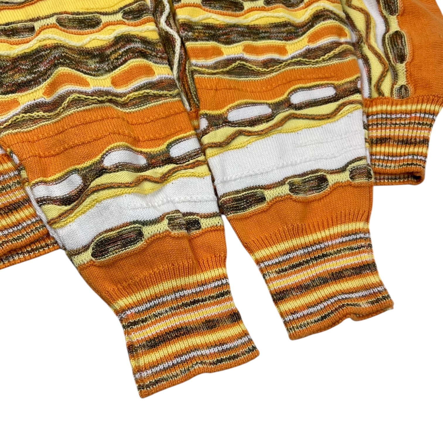Vintage V-Neck 3D Knit Jumper Creamsicle