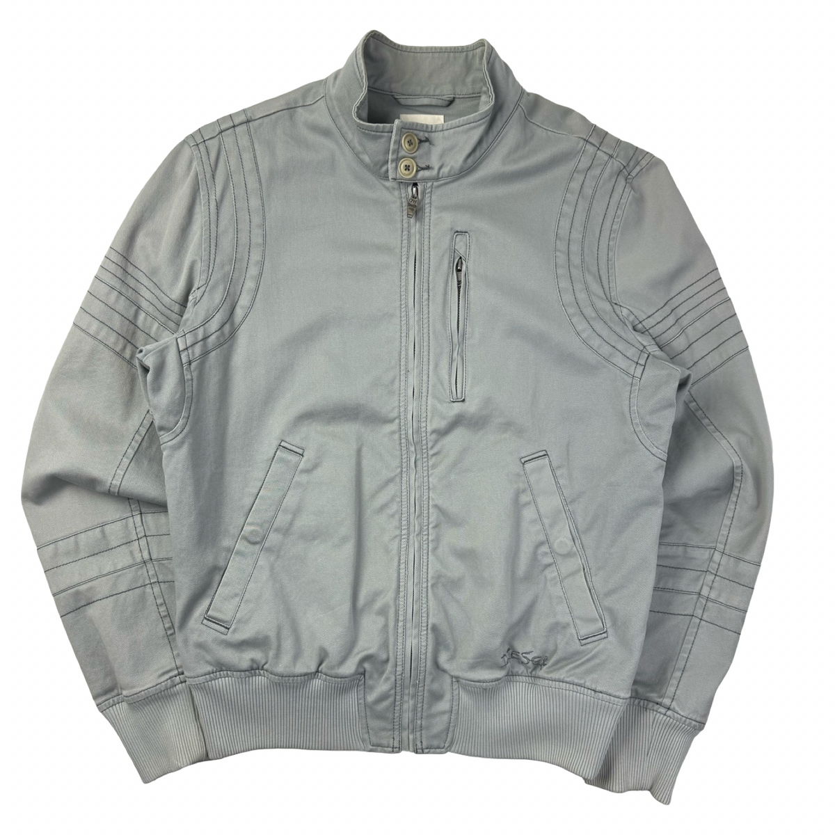 Vintage Y2K Diesel Crazyneedle Hardcraft Full Zip Jacket Grey
