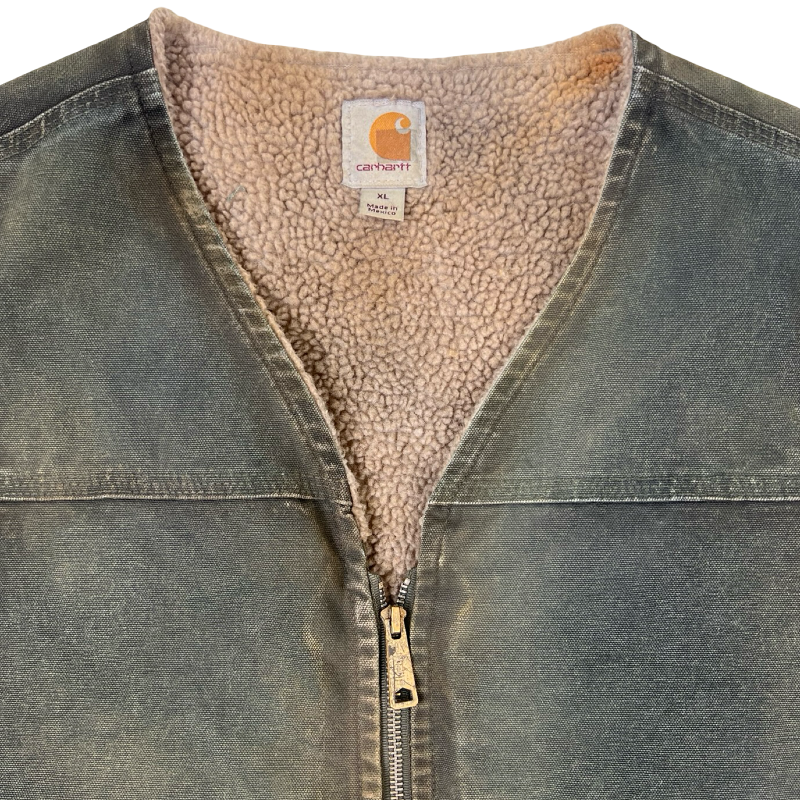 Vintage Carhartt Rugged Sherpa Lined Vest Sandstone