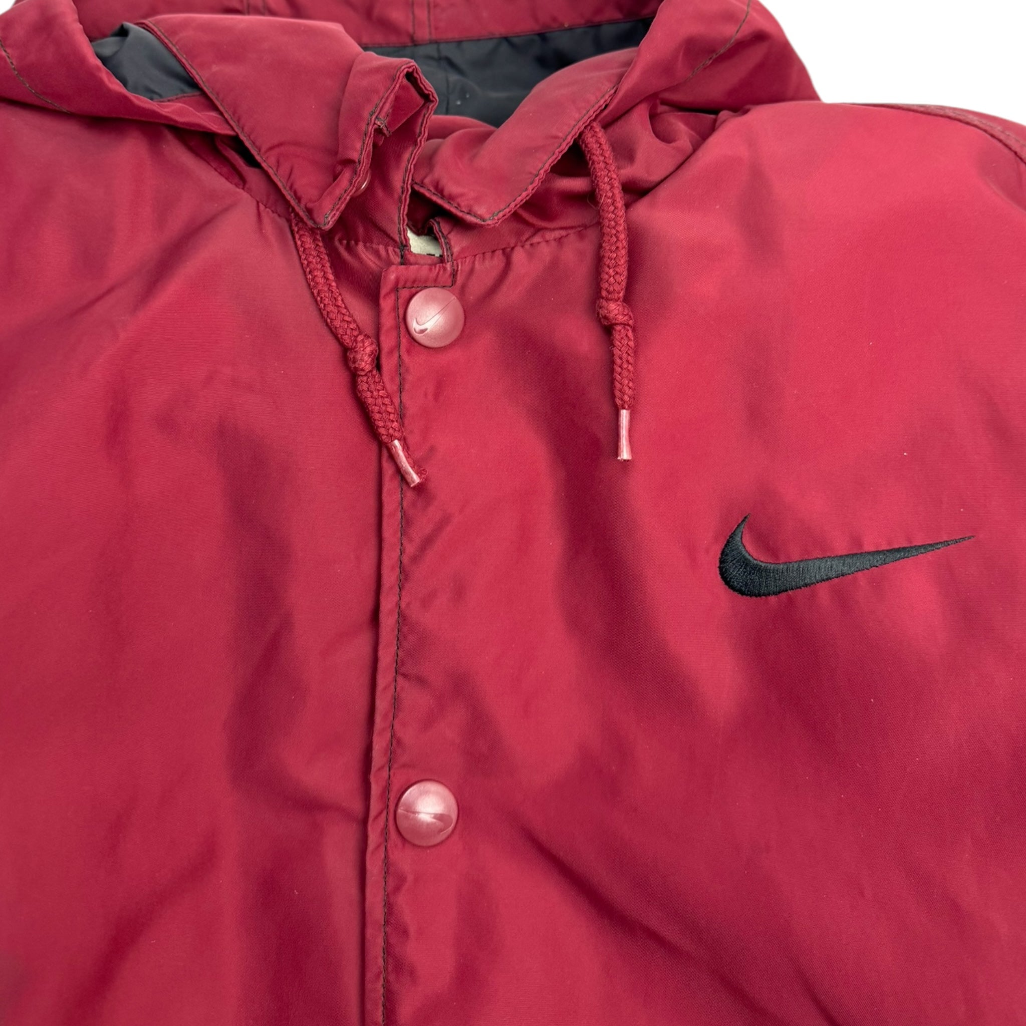 Vintage Nike Hooded Insulated Jacket Maroon