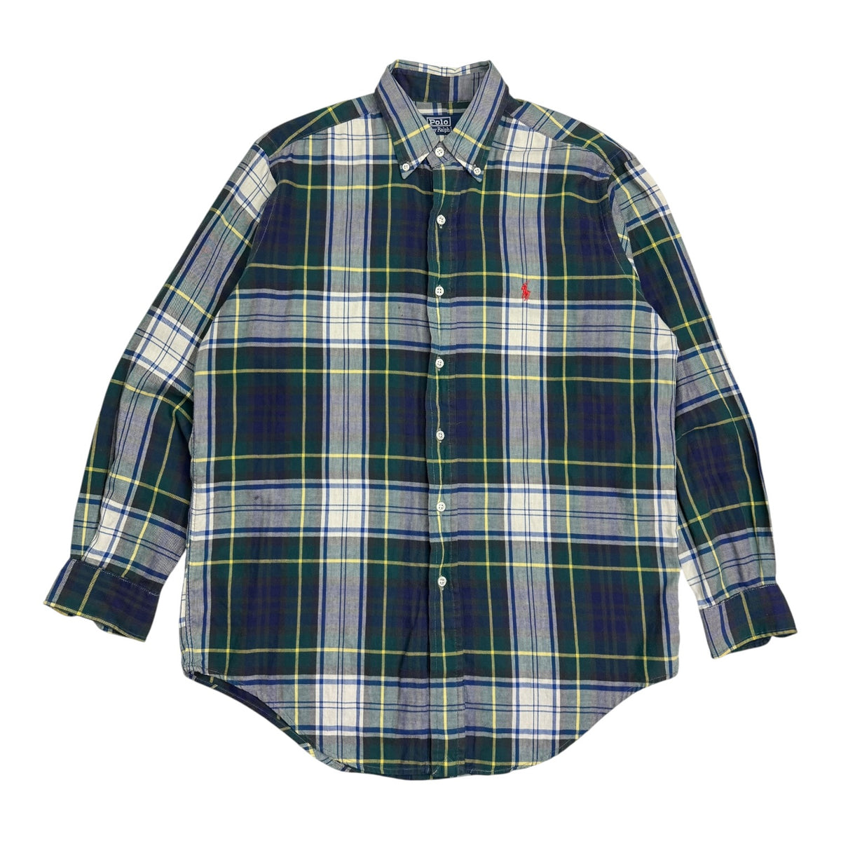 Vintage Polo Ralph Lauren L/S Button Up Plaid Green