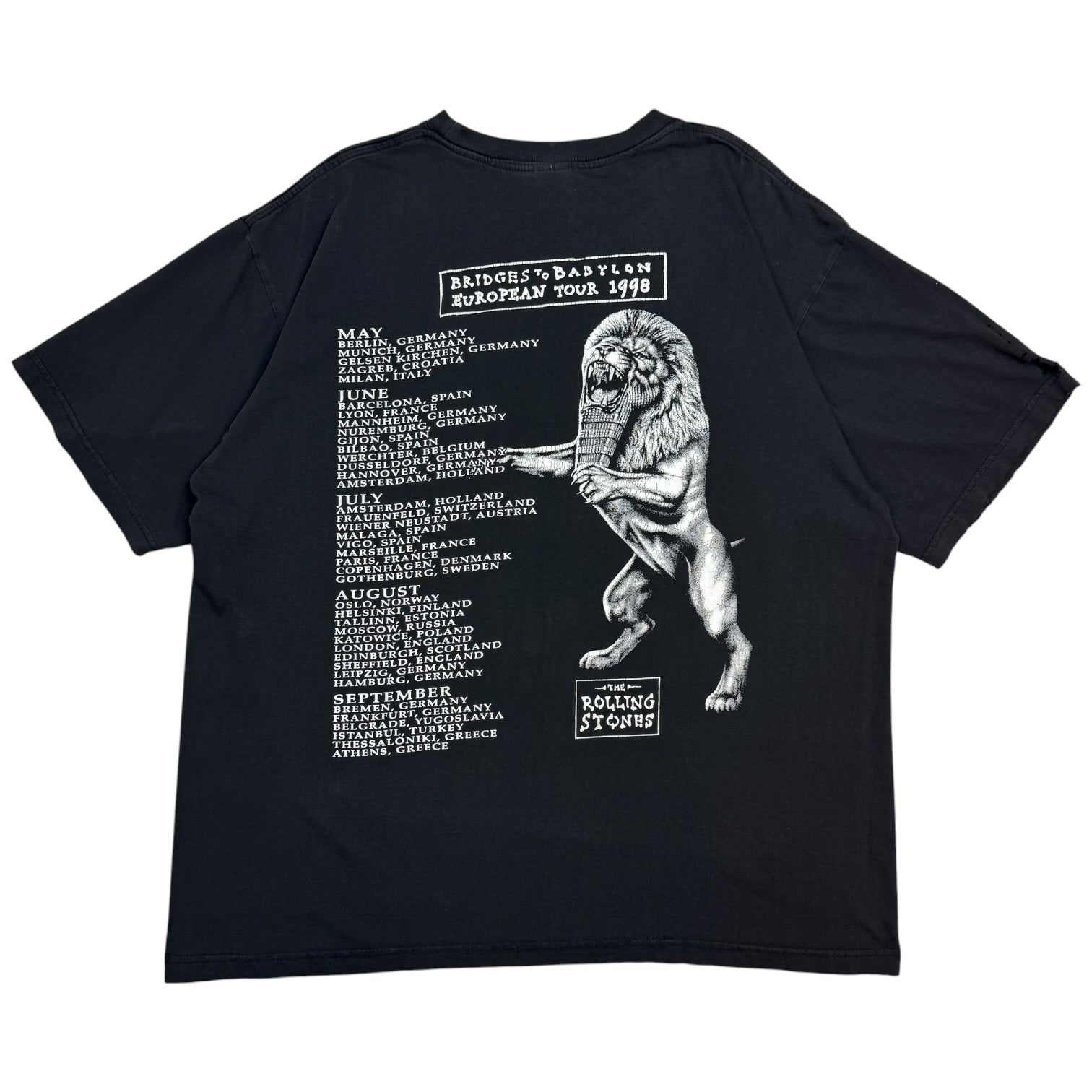 1998 The Rolling Stones Bridges To Babylon European Tour Tee Black