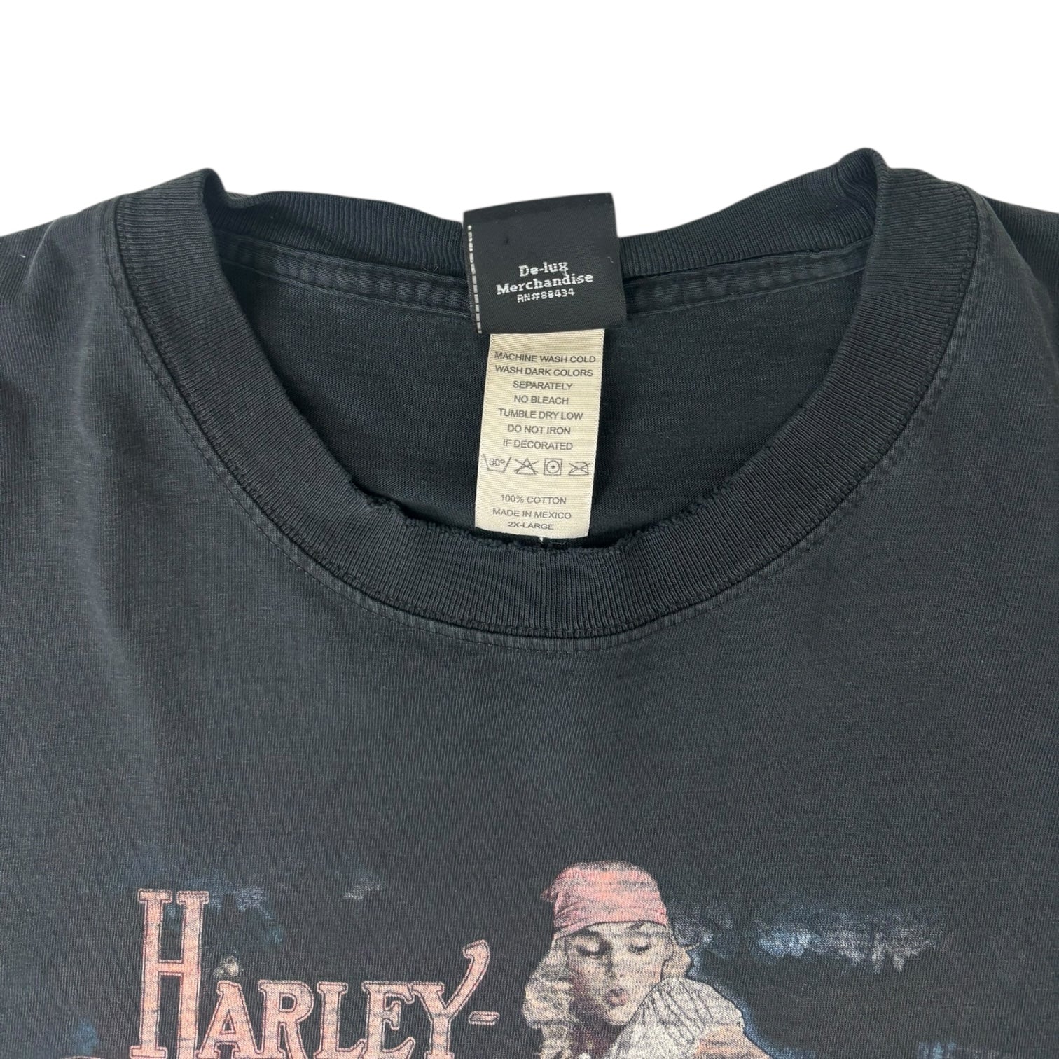 Vintage Harley Davidson of Stafford Pin-Up T-Shirt Black