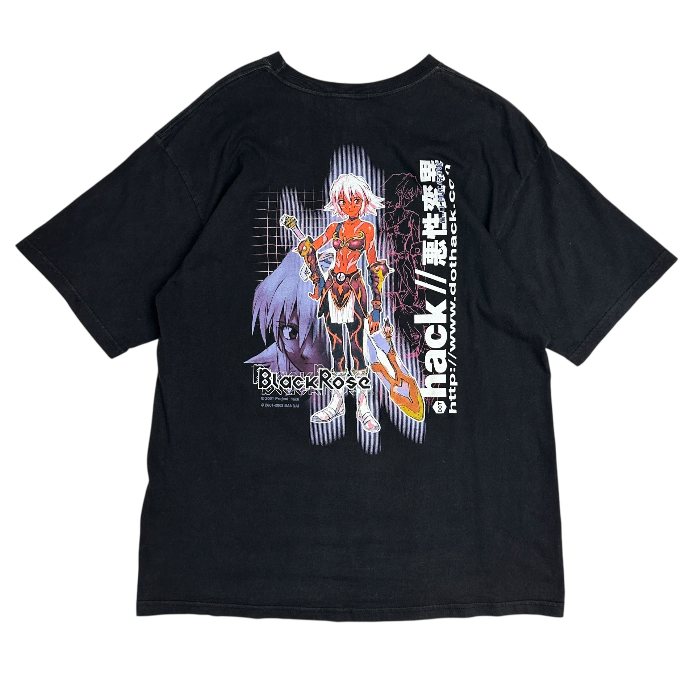 2001 Dot Hack Black Rose Anime Tee Black