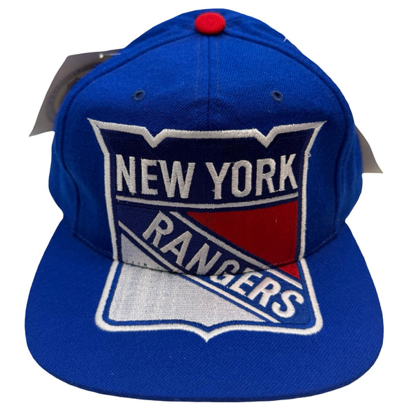 Vintage New York Rangers Embroidered Snapback Hat Blue