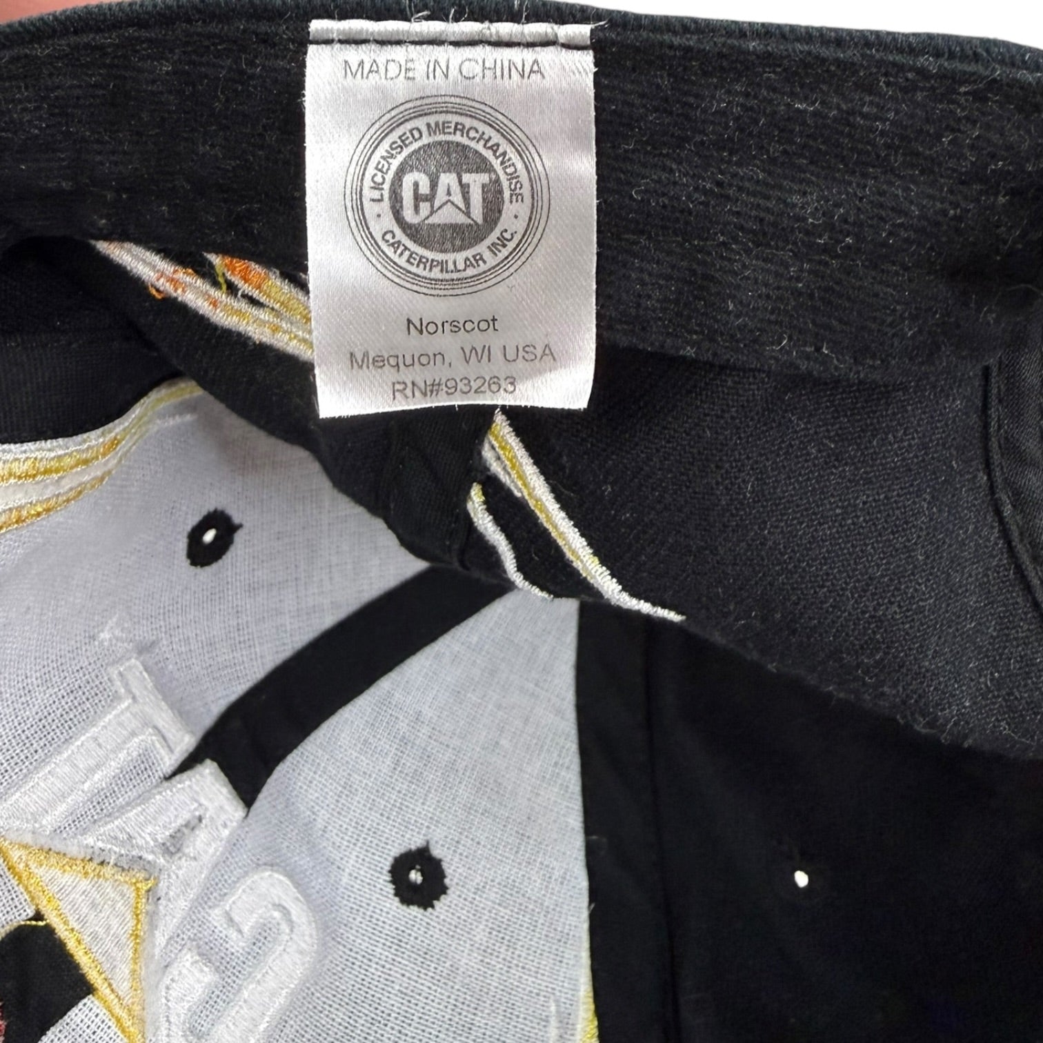 Vintage CAT Racing Flames Hat Black