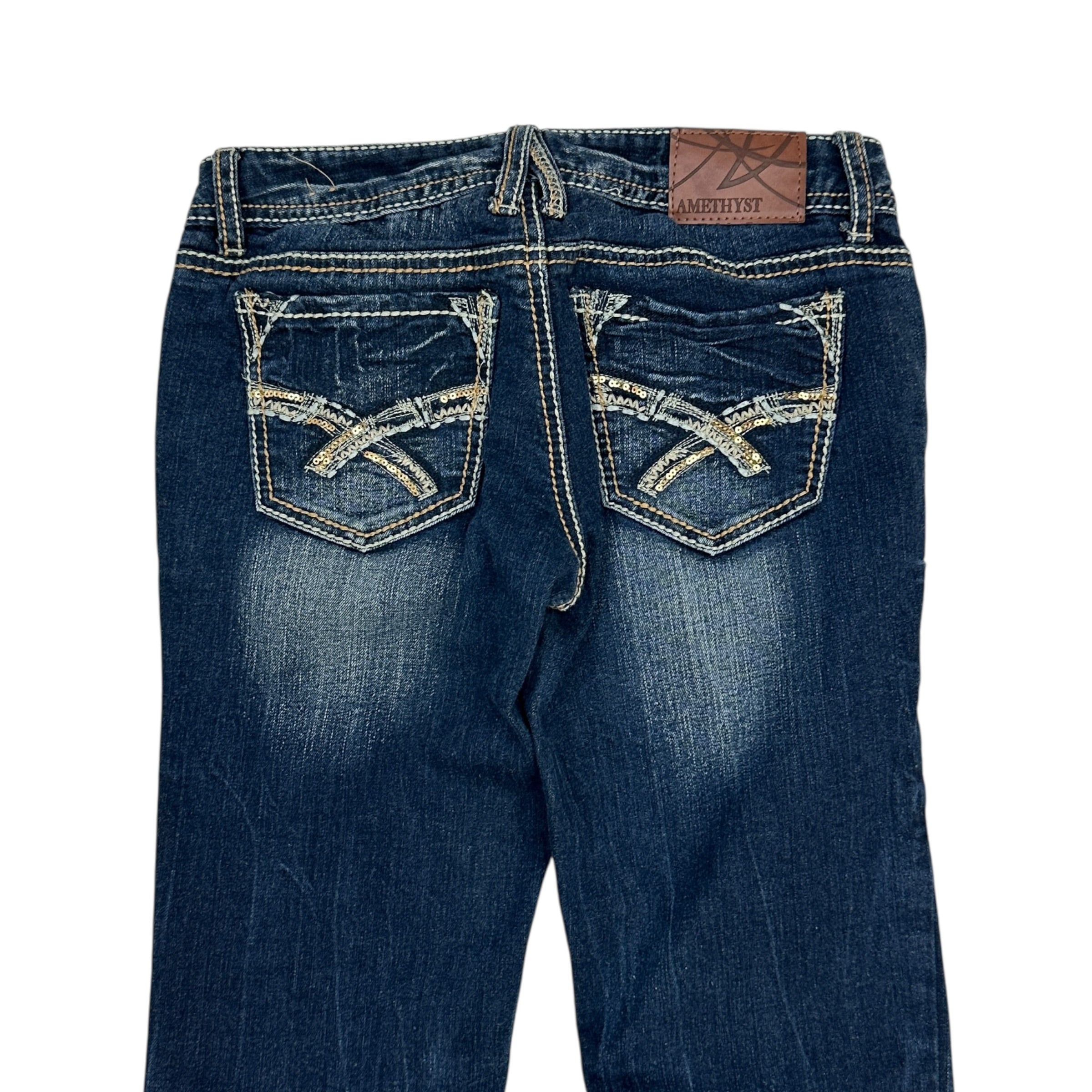 (W) Vintage Y2K Amethyst Denim Jeans Dark Wash