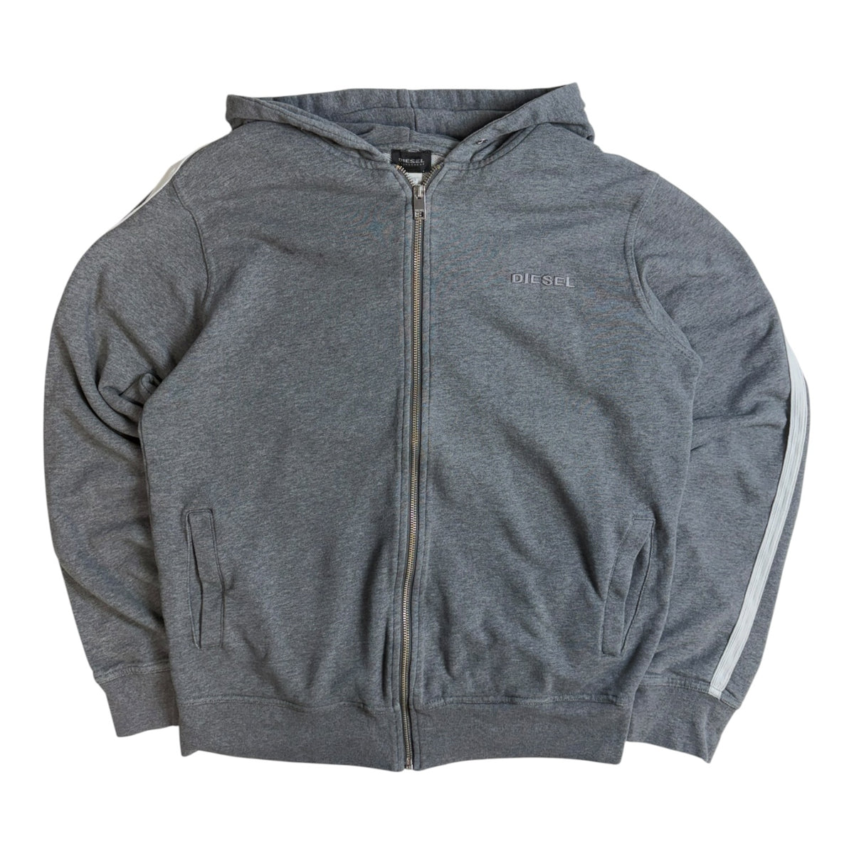 Vintage Diesel Zip-Up Hoodie Grey