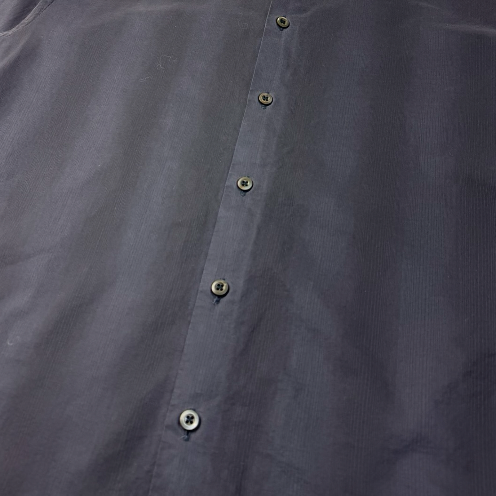 Prada Shadow Striped Button Up Shirt Dark Blue
