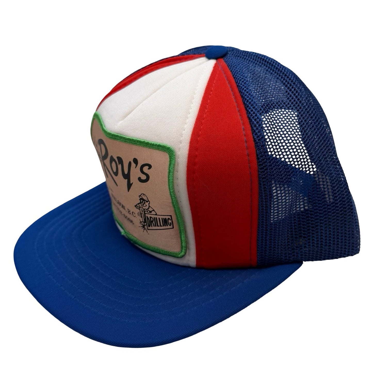 Vintage Roy’s Blasting & Drilling Mesh Snapback Hat Red/Blue
