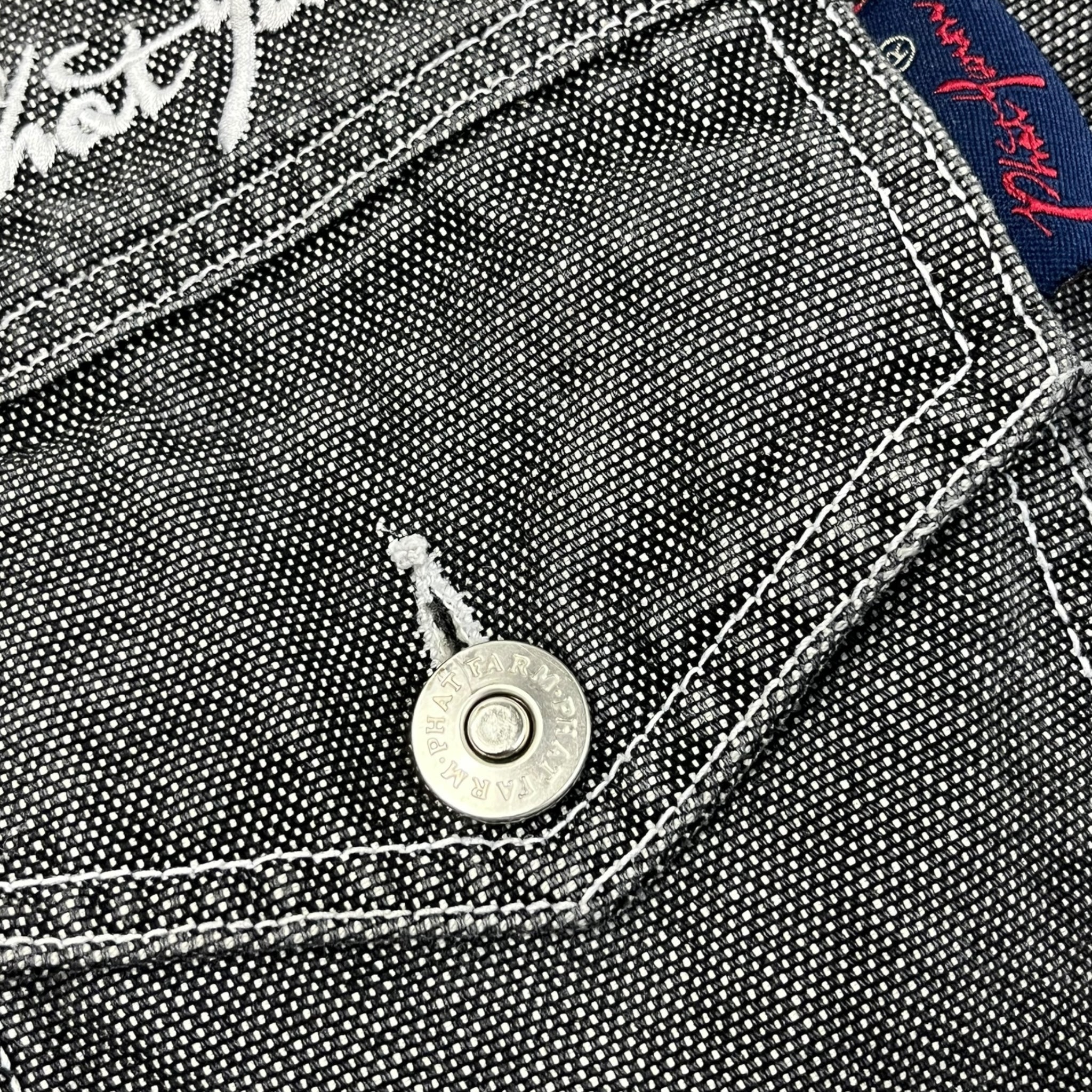 Vintage Y2K Phat Pharm Denim Jacket Grey