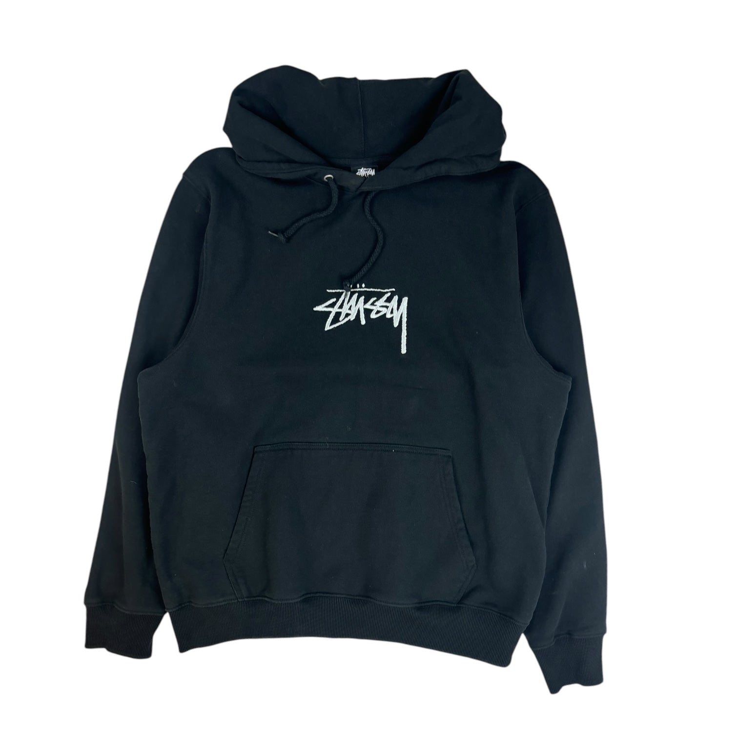 Stussy Stock Logo Appliqué Hoodie Black